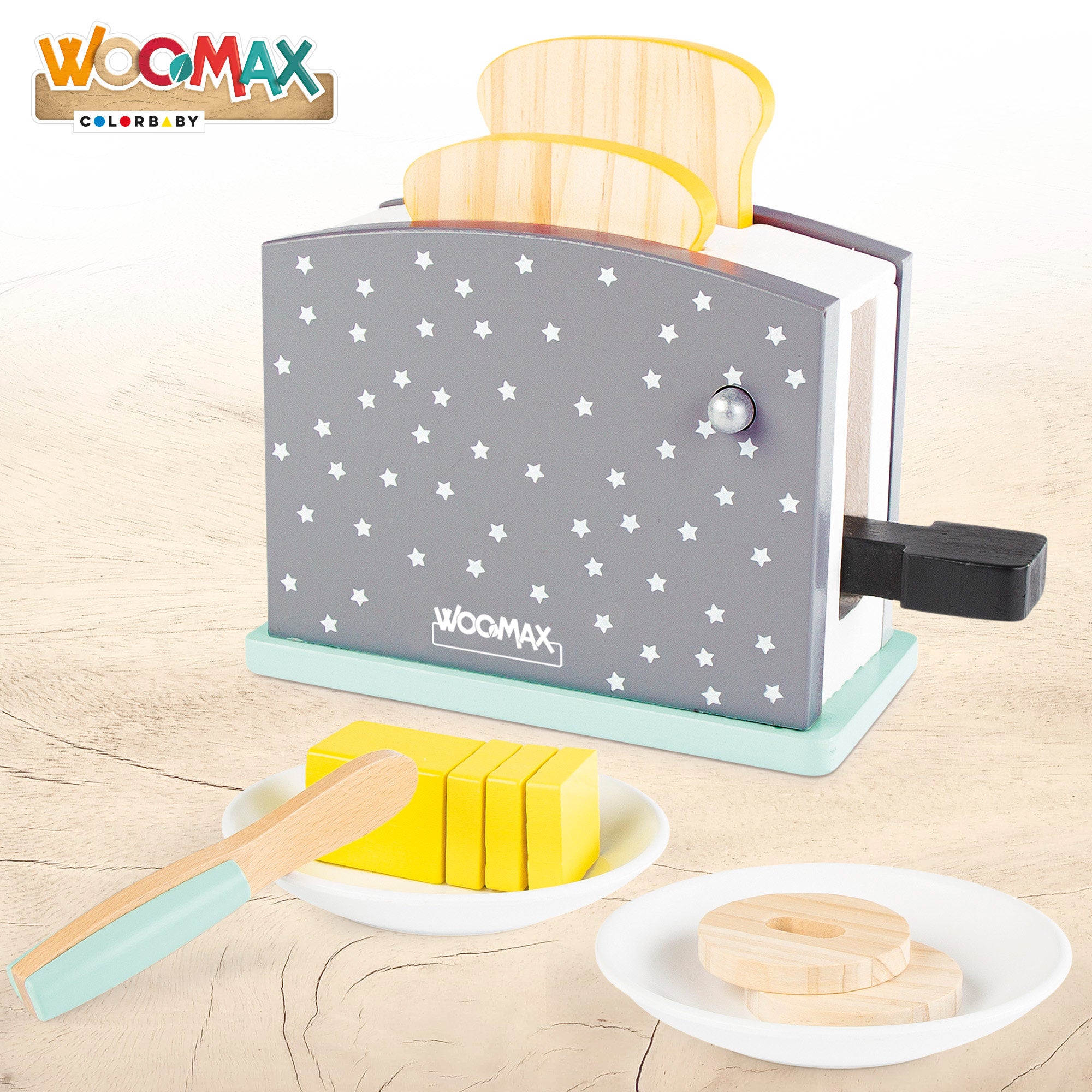 WOOMAX Tostadora de madera con accesorios