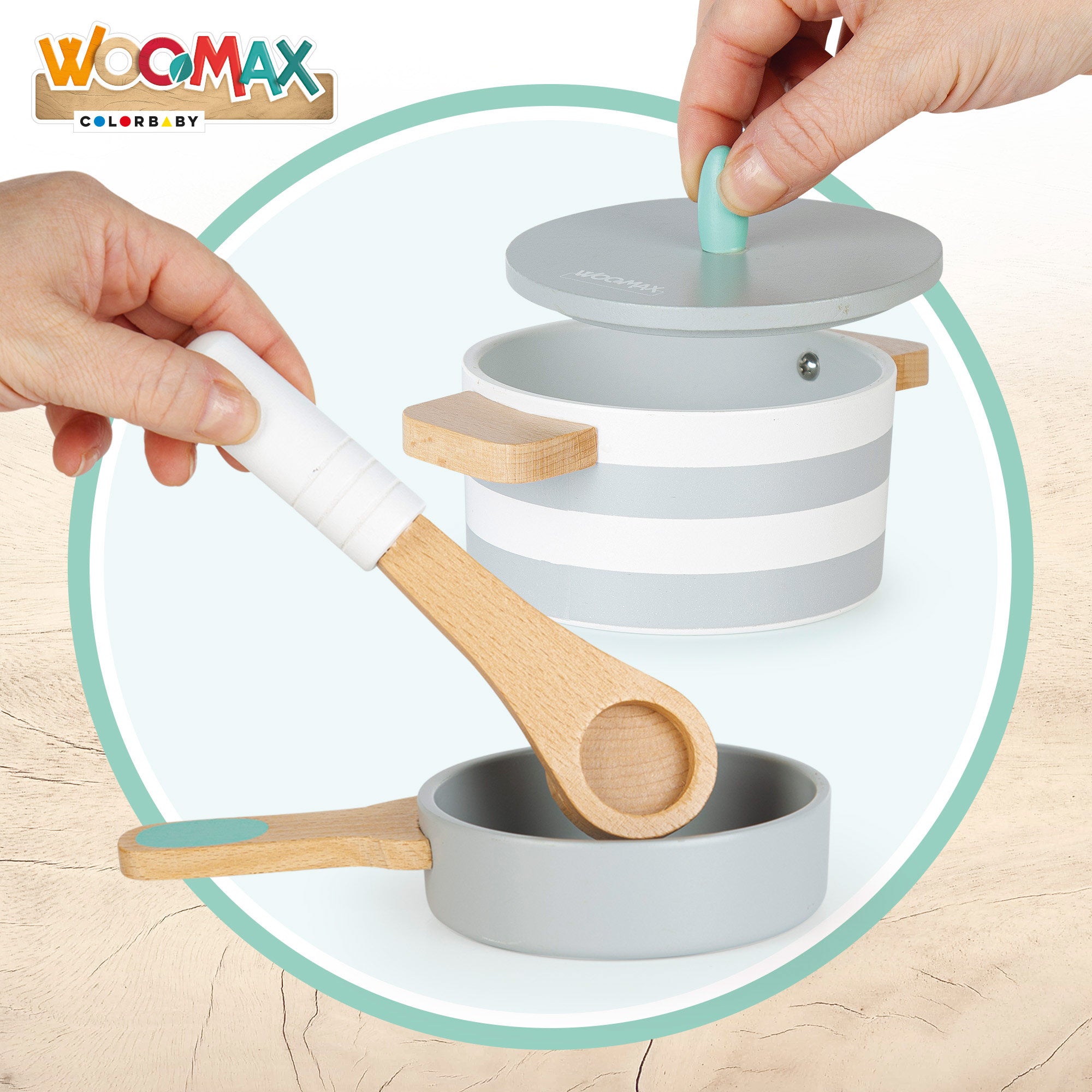 WOOMAX Vajilla de madera infantil