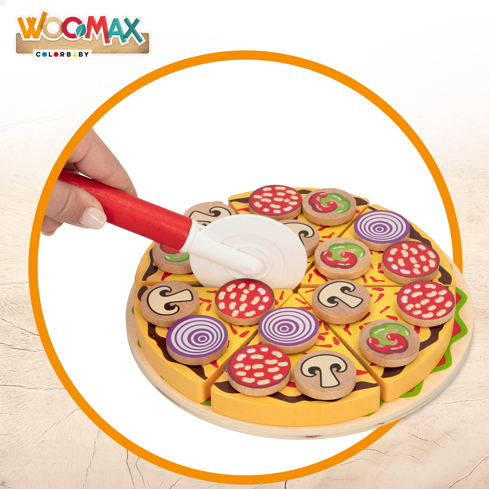 WOOMAX Set pizza madera autoadhesiva