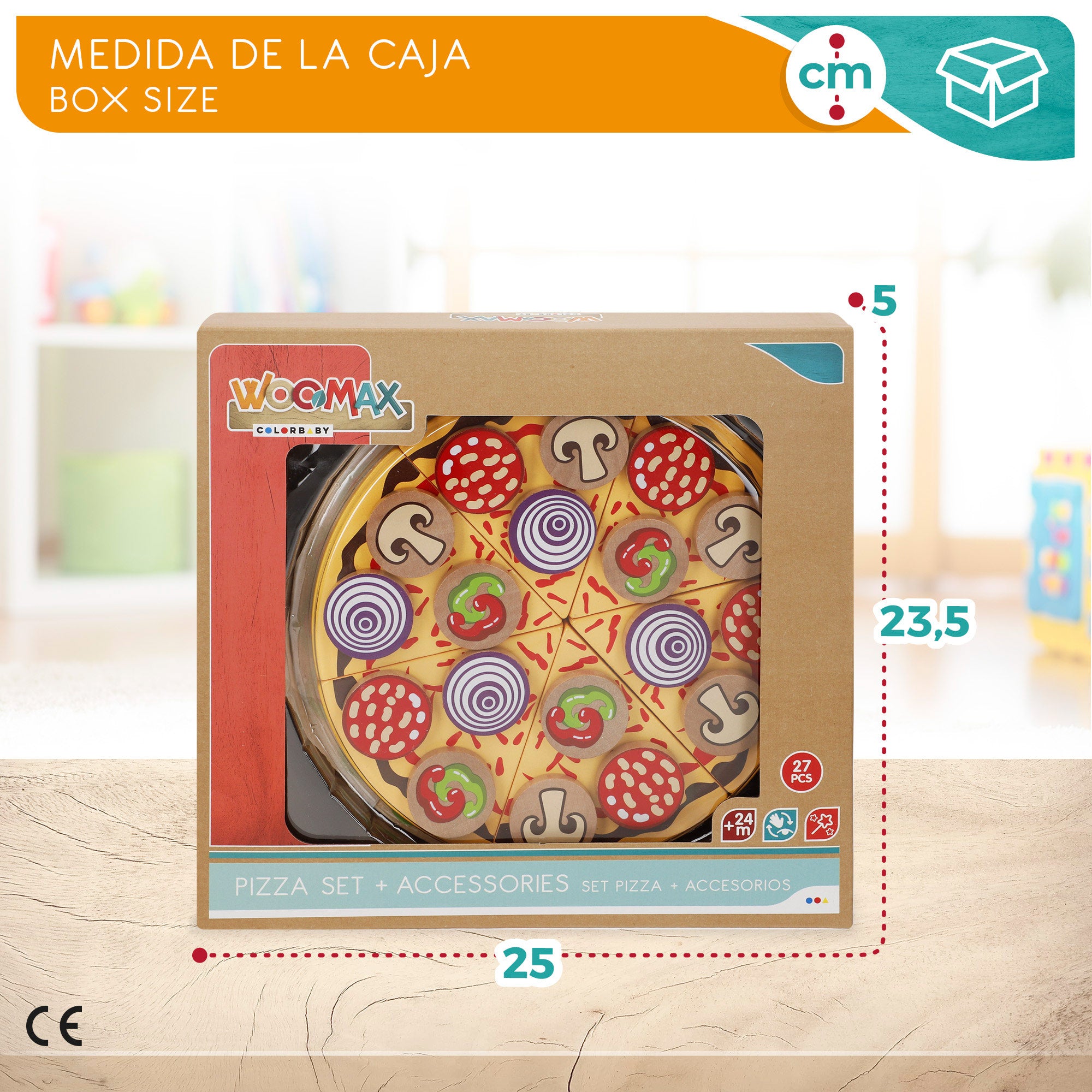 WOOMAX Set pizza madera autoadhesiva