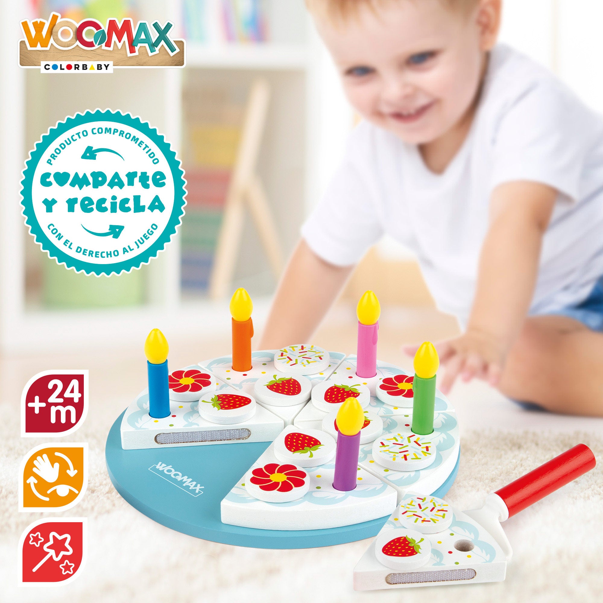 WOOMAX Tarta de cumpleaños de madera