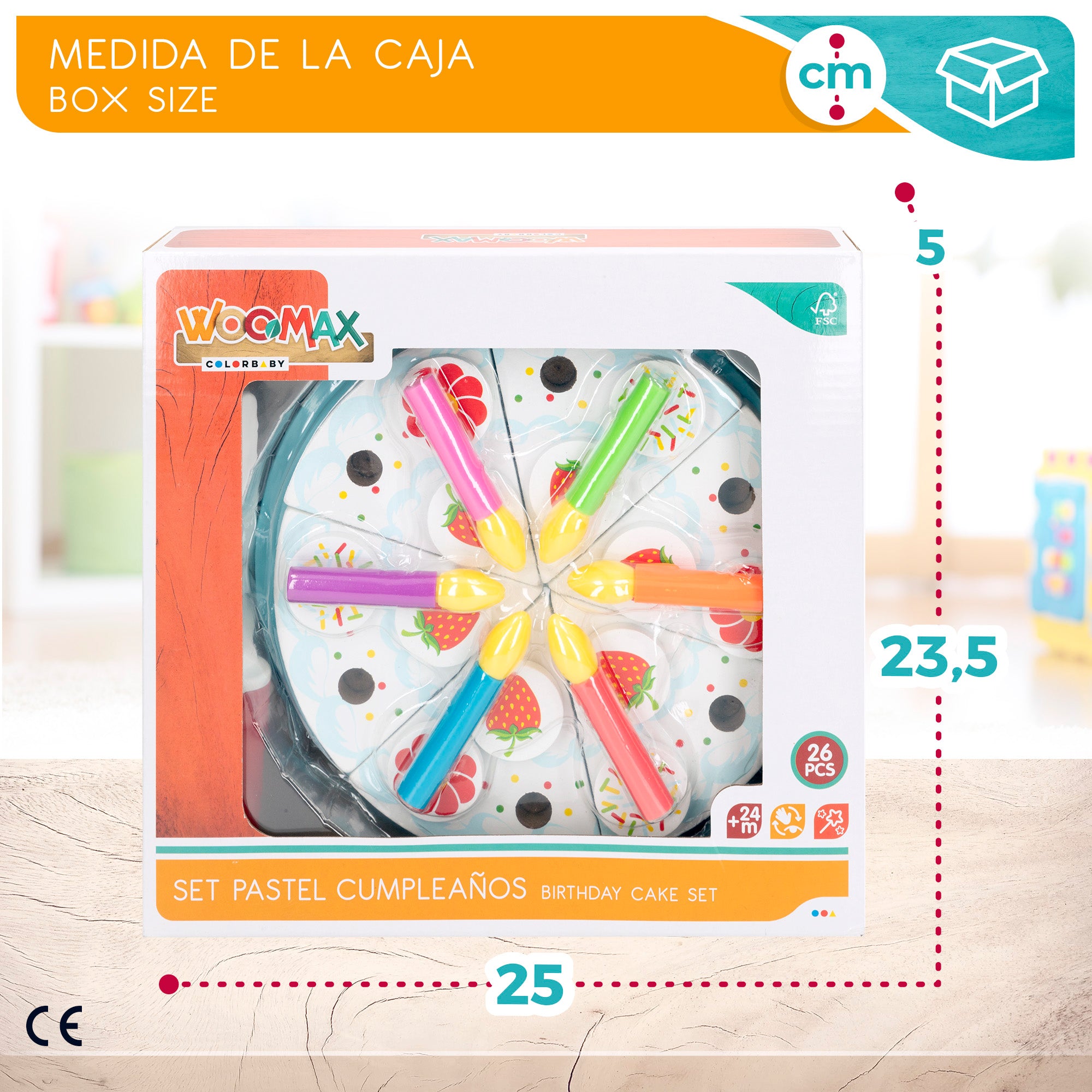 WOOMAX Tarta de cumpleaños de madera