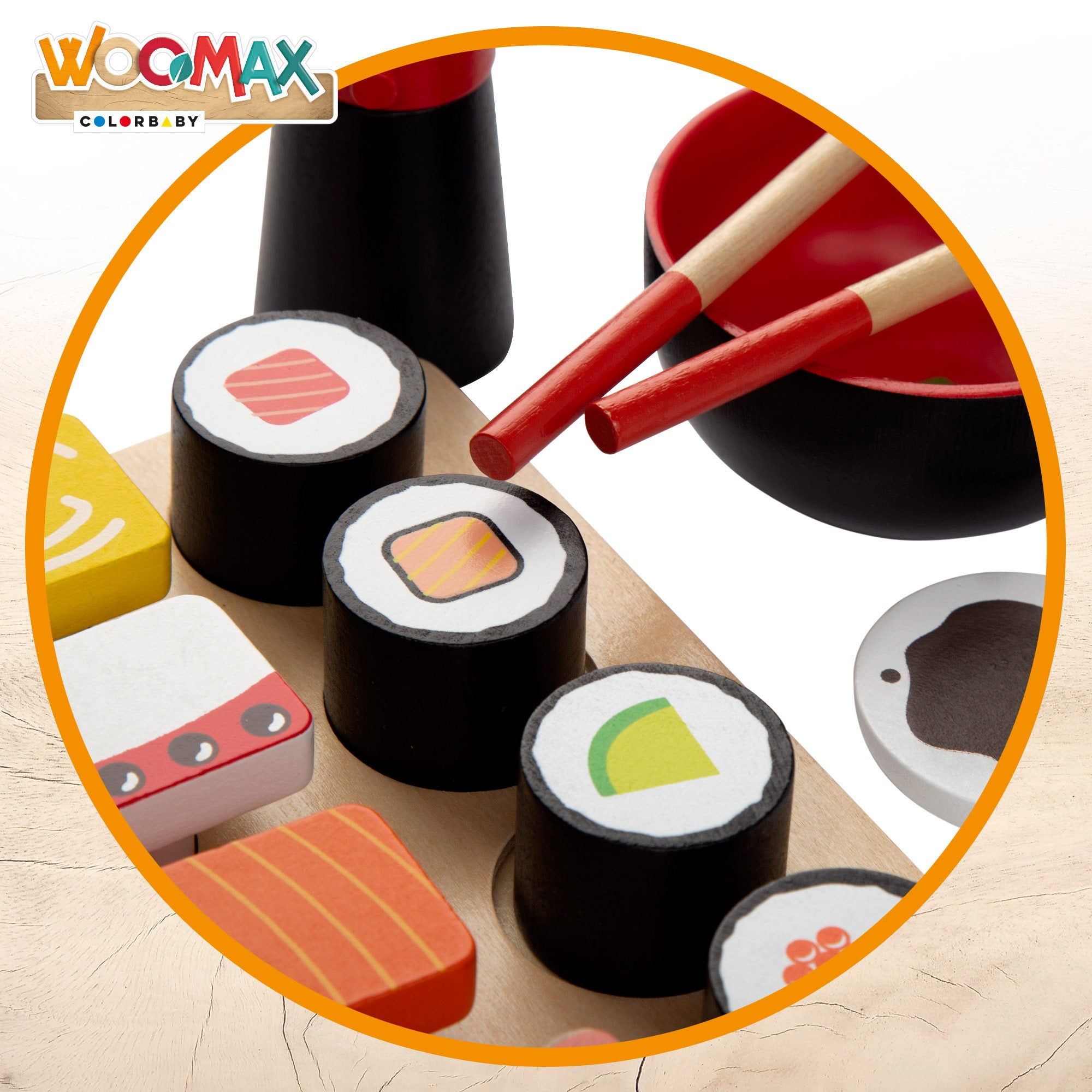 WOOMAX Set de comida sushi de madera
