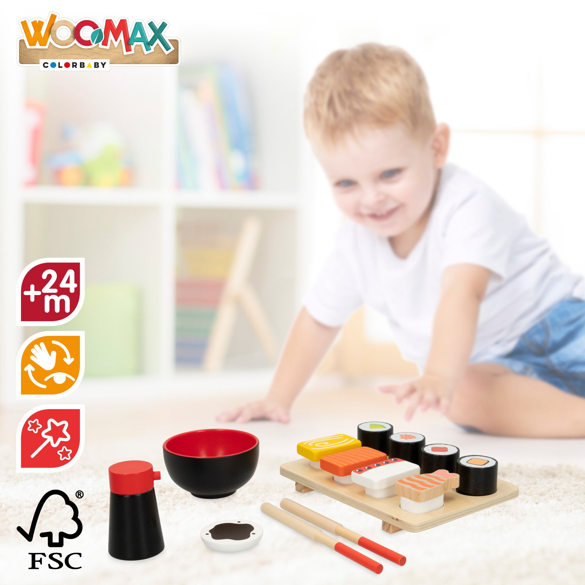 WOOMAX Set de comida sushi de madera