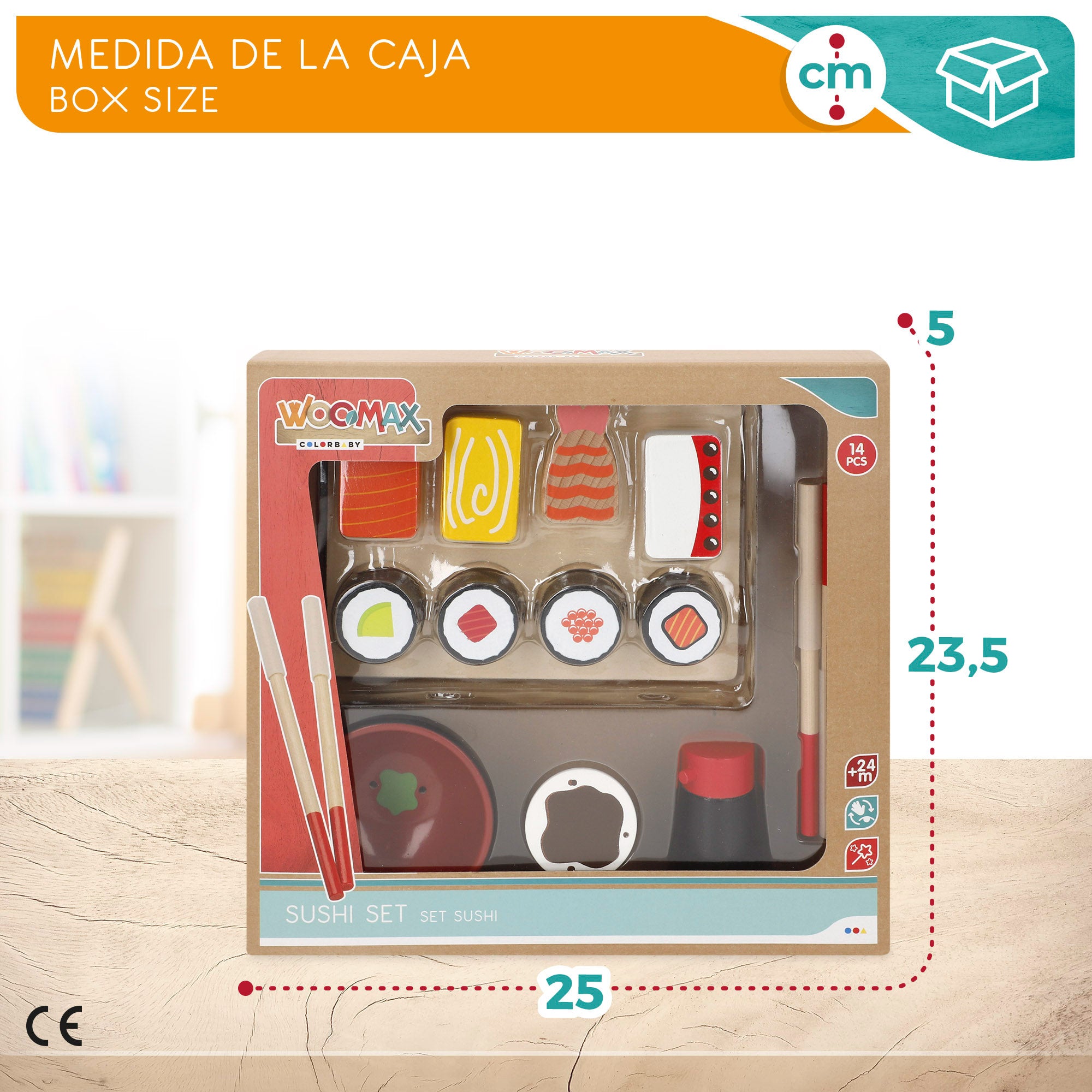 WOOMAX Set de comida sushi de madera