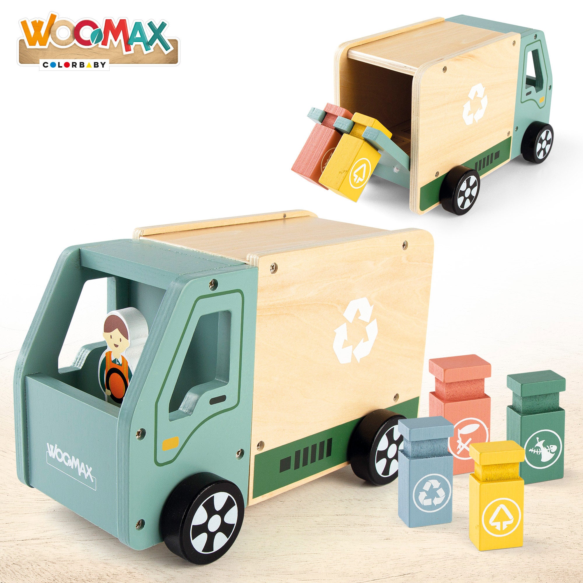 WOOMAX Camión de basura de madera