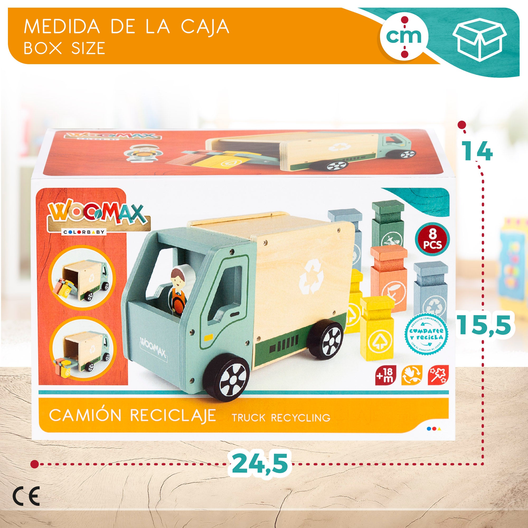WOOMAX Camión de basura de madera