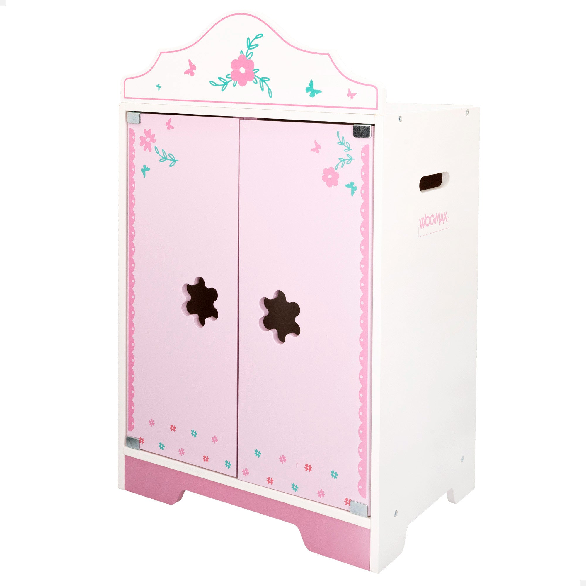 WOOMAX Armario de muñecas de madera con perchas