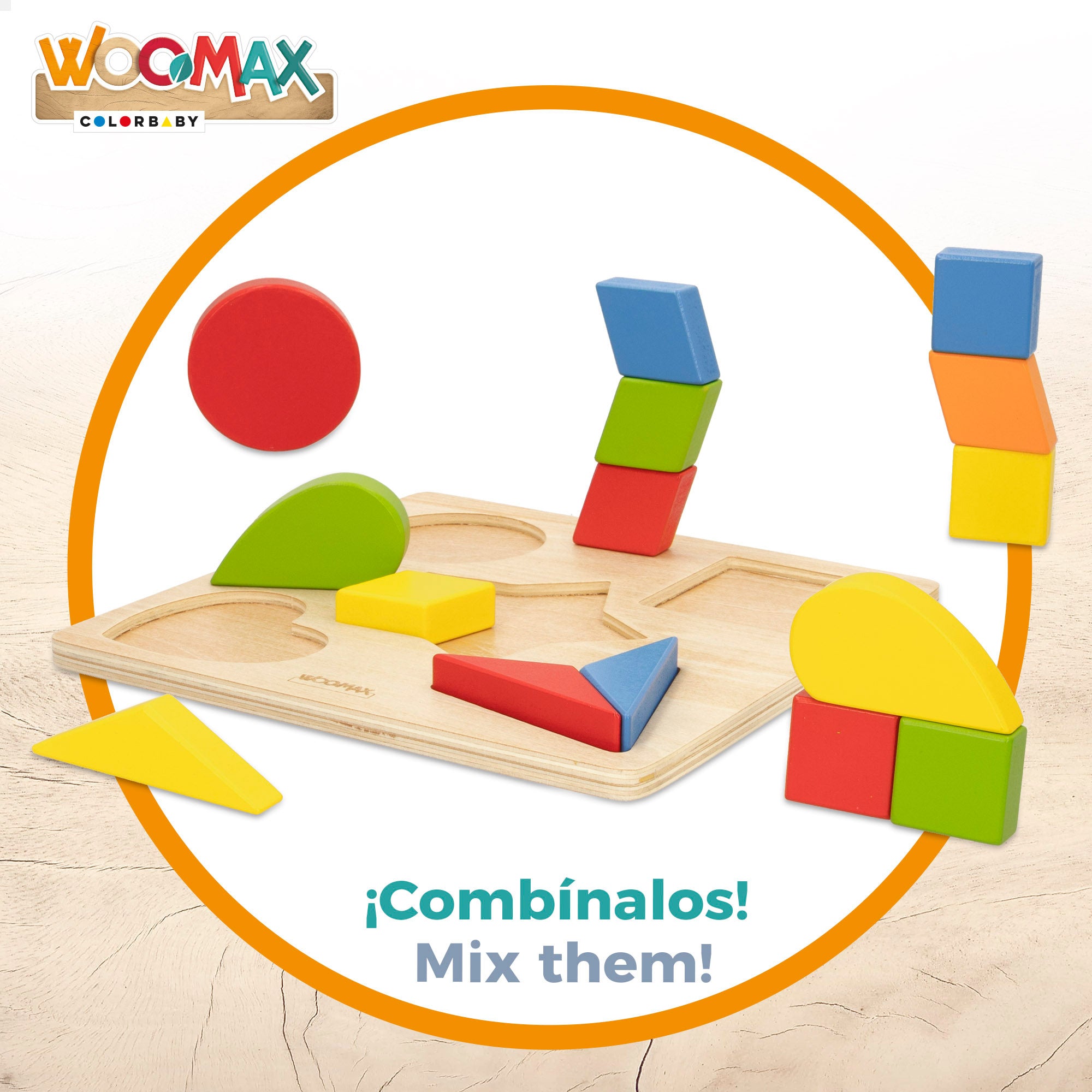 WOOMAX Puzzle de madera geométrico