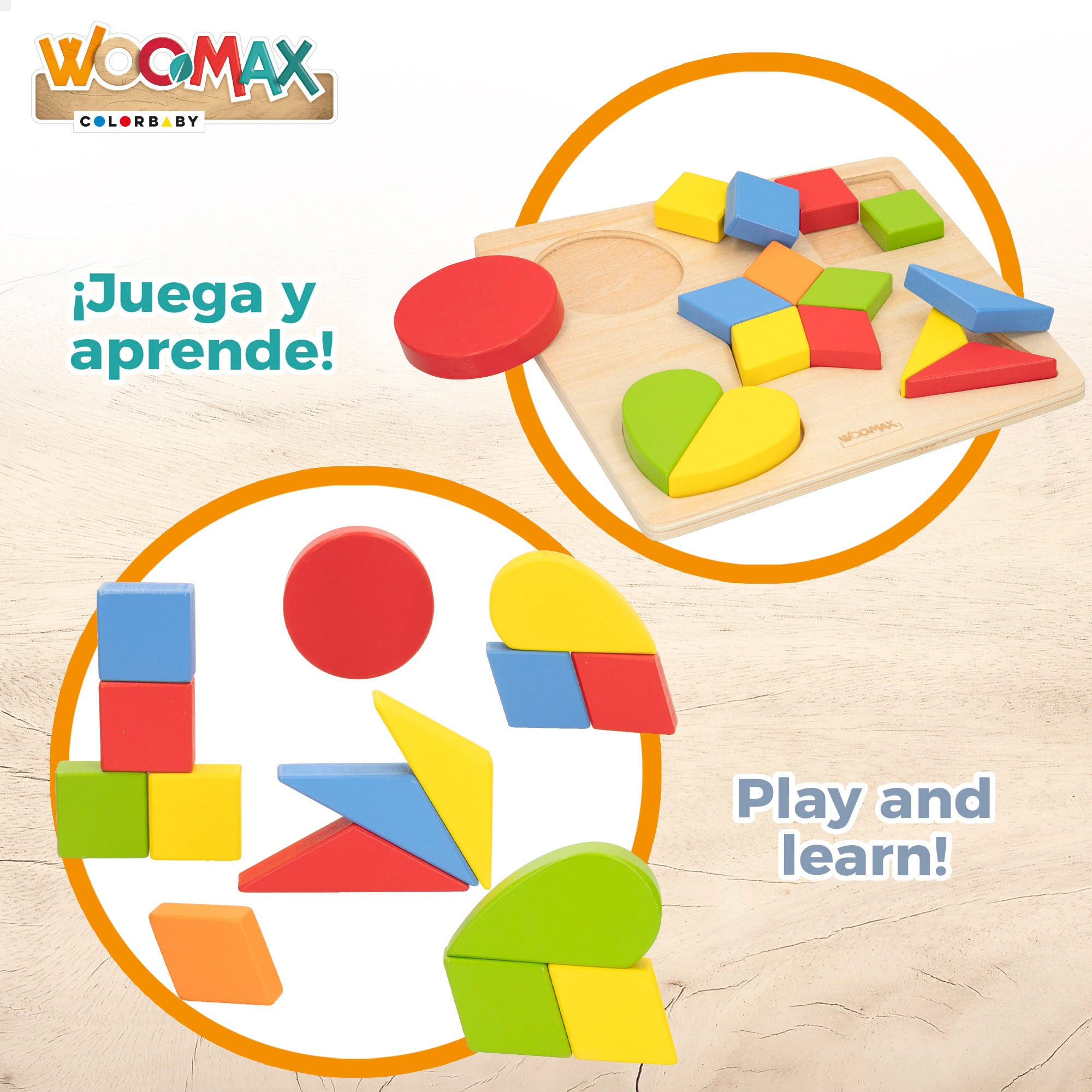 WOOMAX Puzzle de madera geométrico