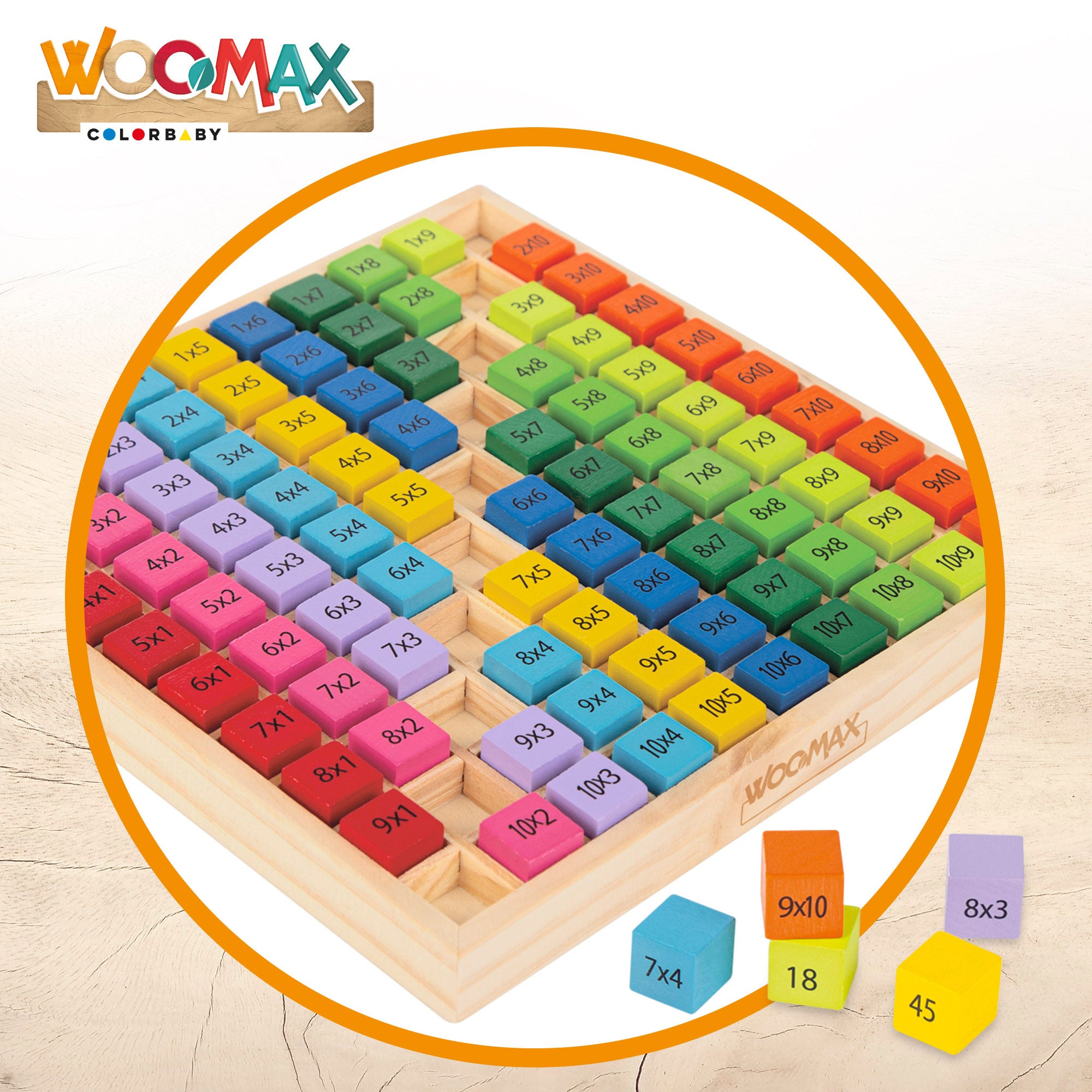 WOOMAX Tabla de multiplicar de madera