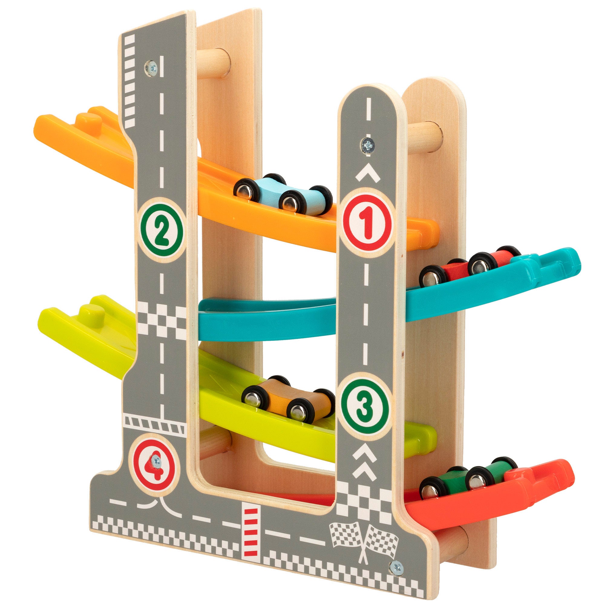 WOOMAX Pista de coches roller de madera