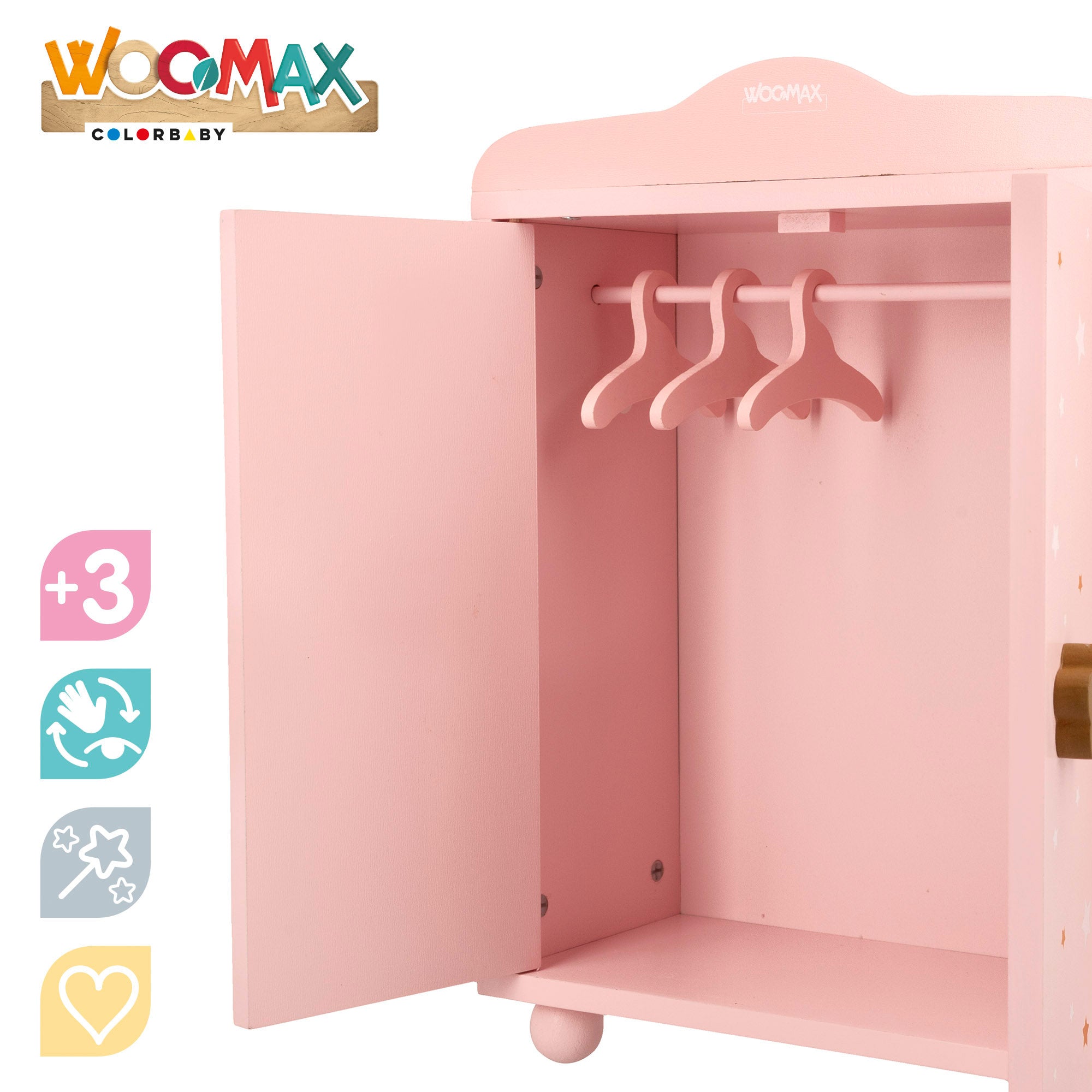 WOOMAX Armario de madera para muñecas