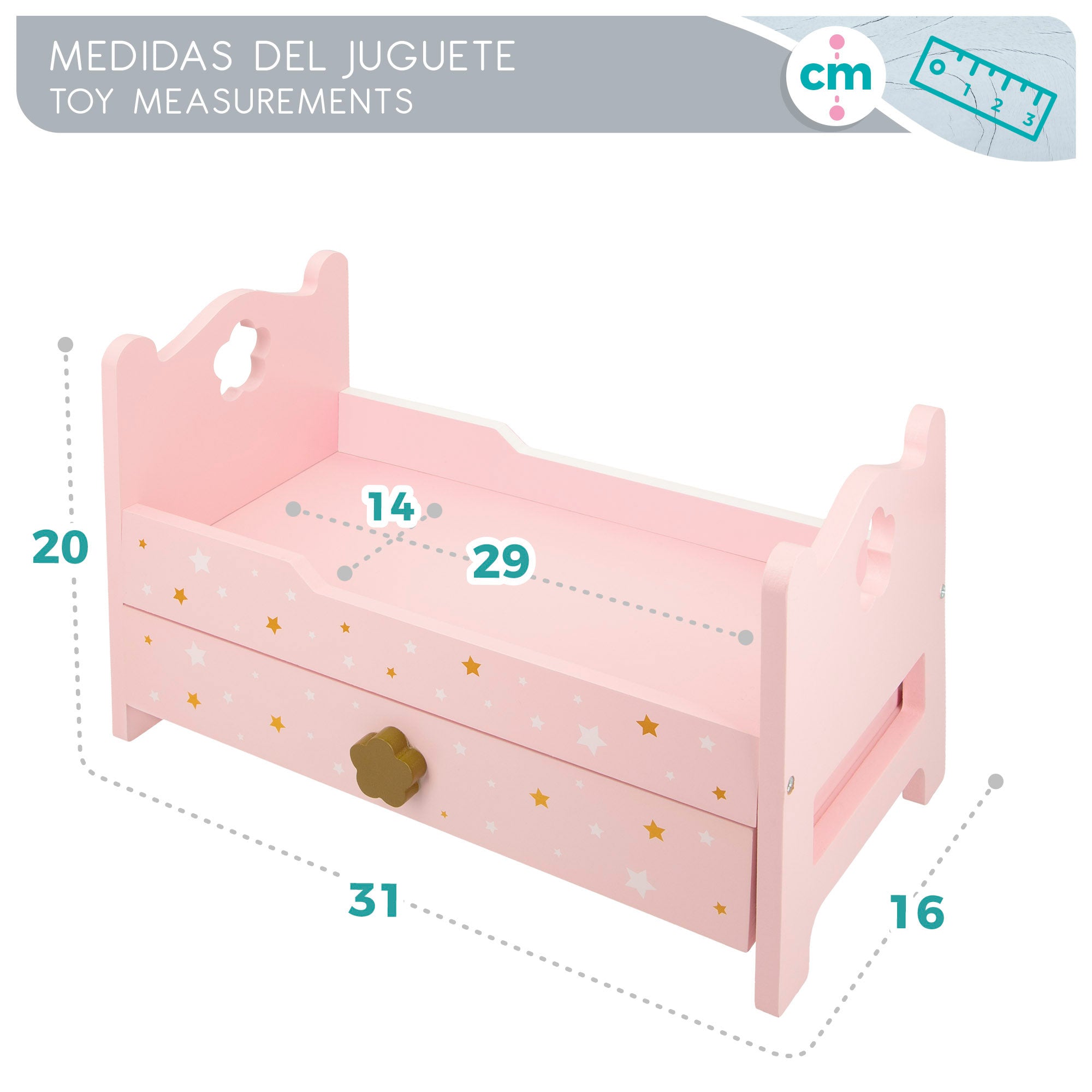 WOOMAX Cama madera para muñecas