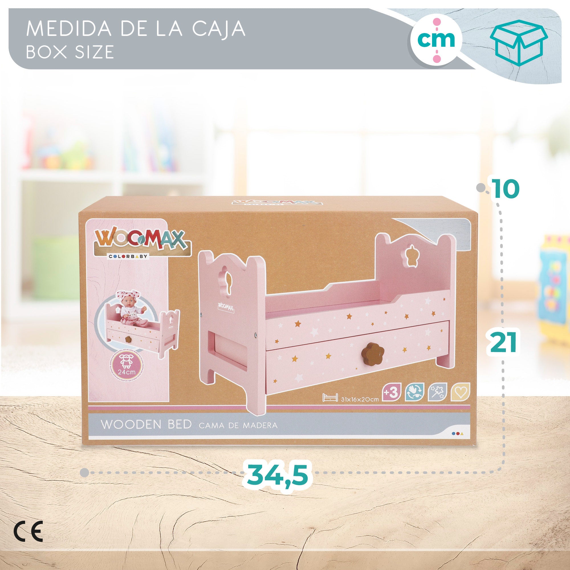 WOOMAX Cama madera para muñecas