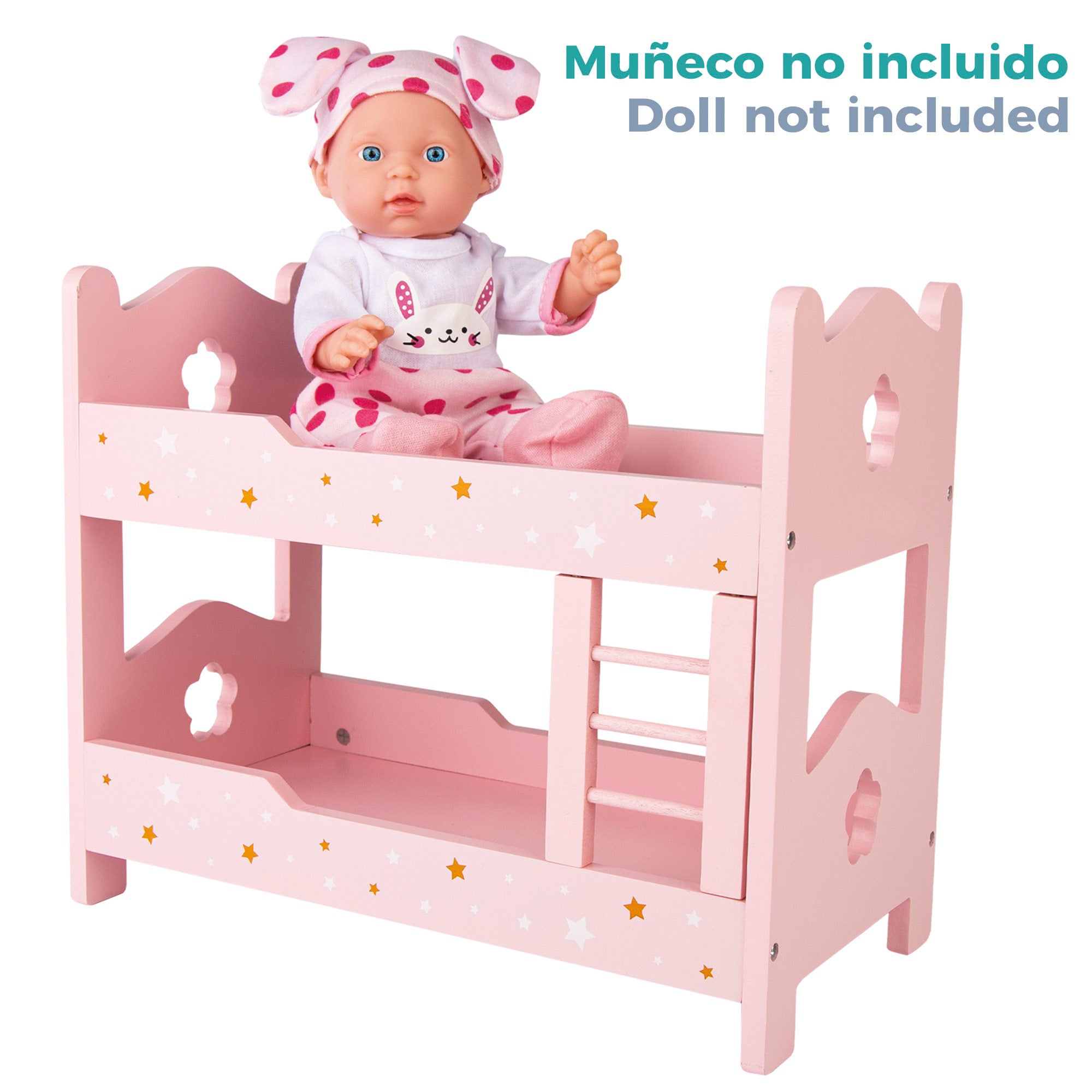WOOMAX Litera de madera para muñecas
