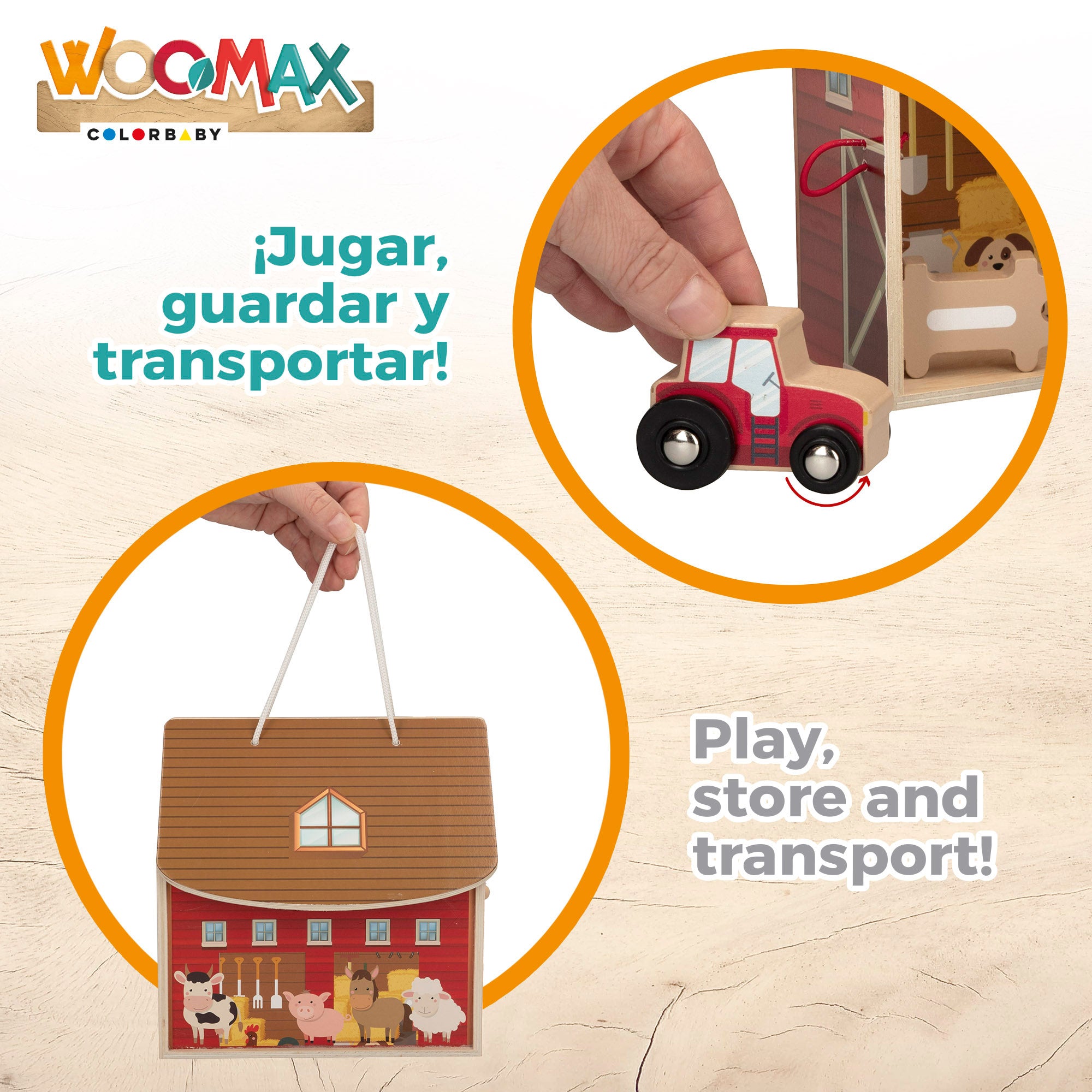 WOOMAX Granja de madera portátil