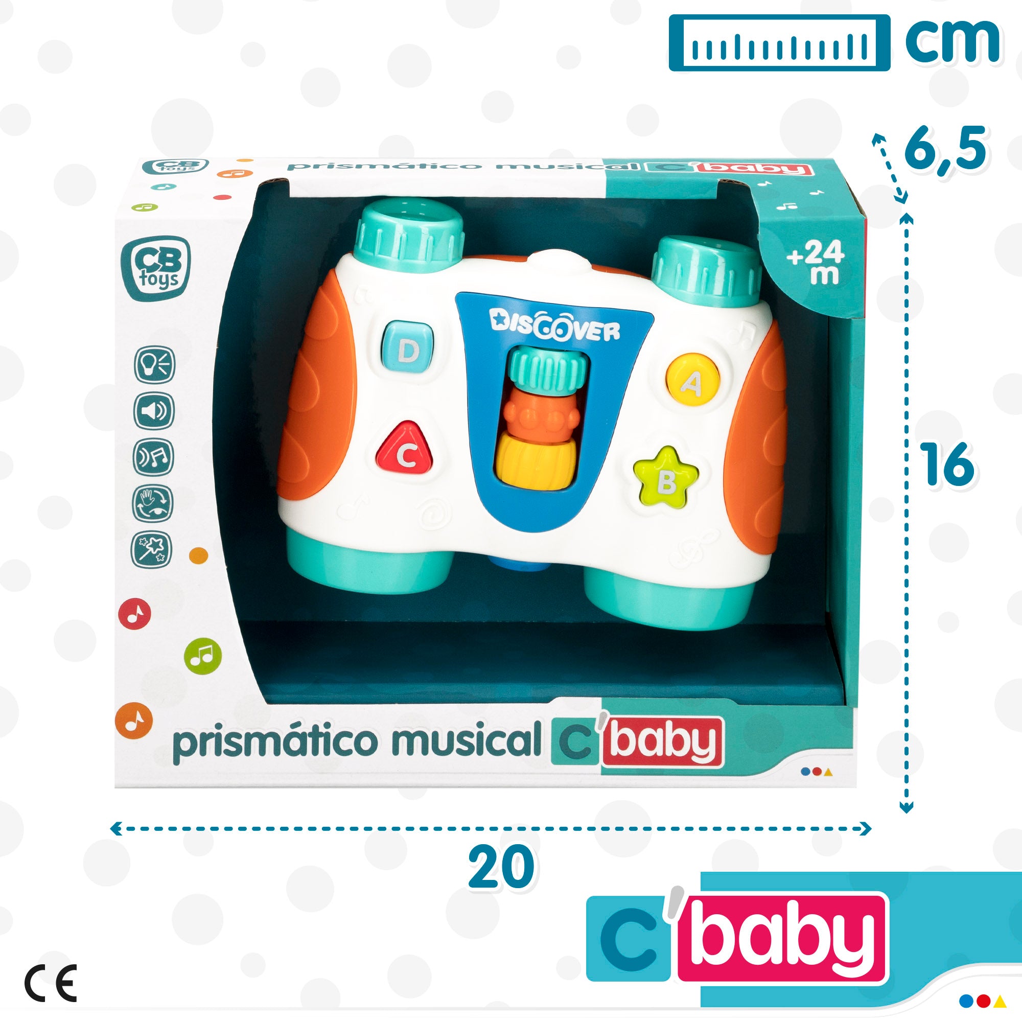 Prismáticos infantiles con sonidos y luces C'baby