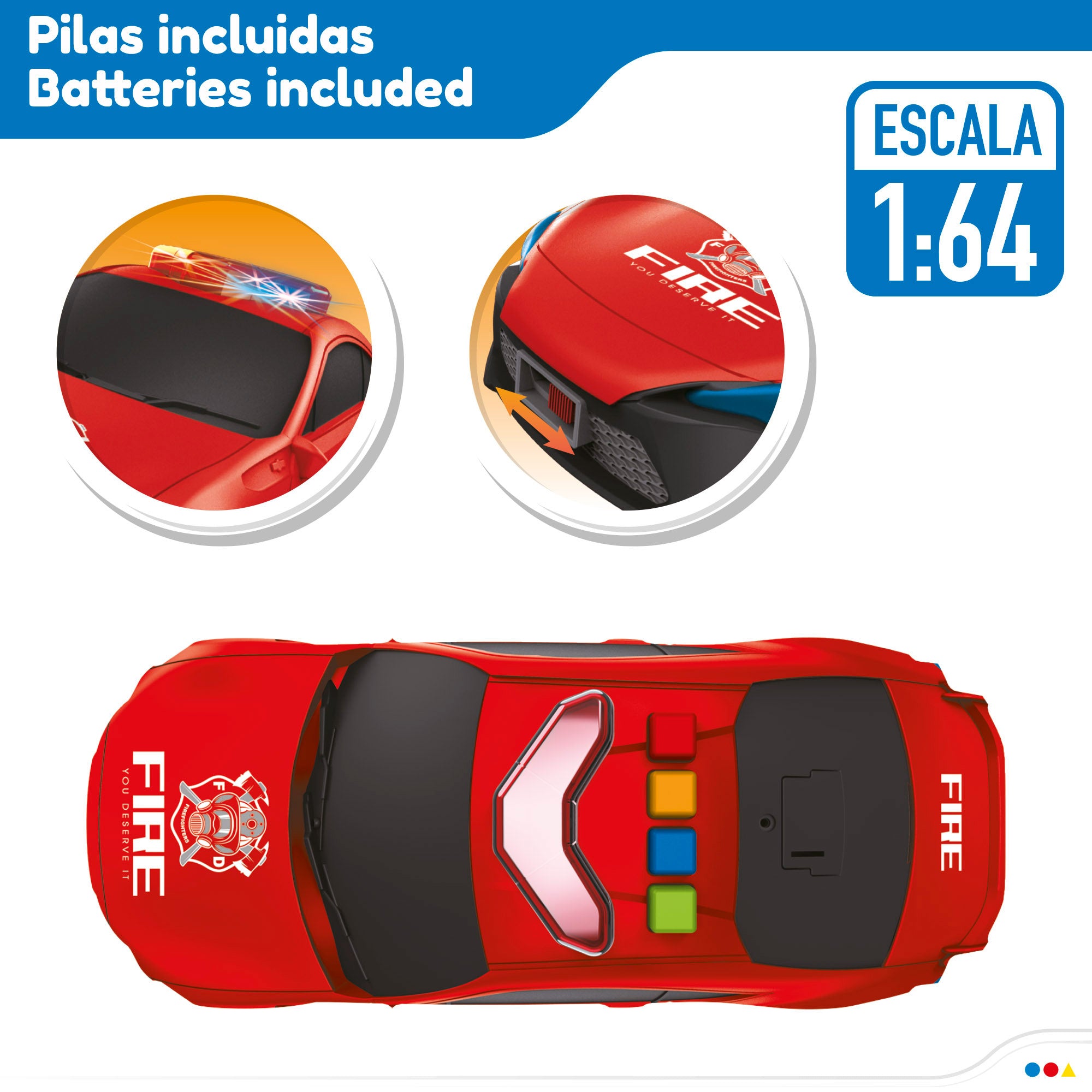 Coche de bomberos con portacoches Speed & Go
