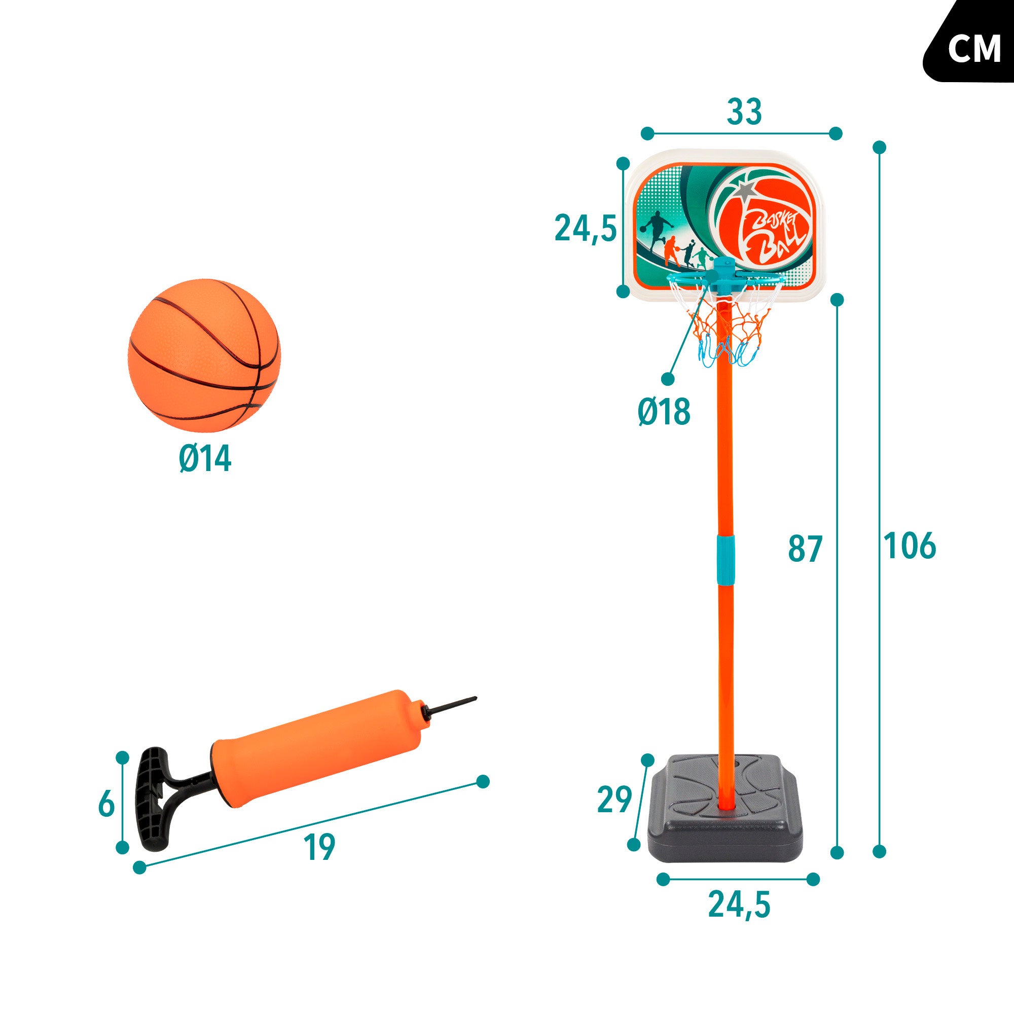 Canasta baloncesto niños con balón CB Toys