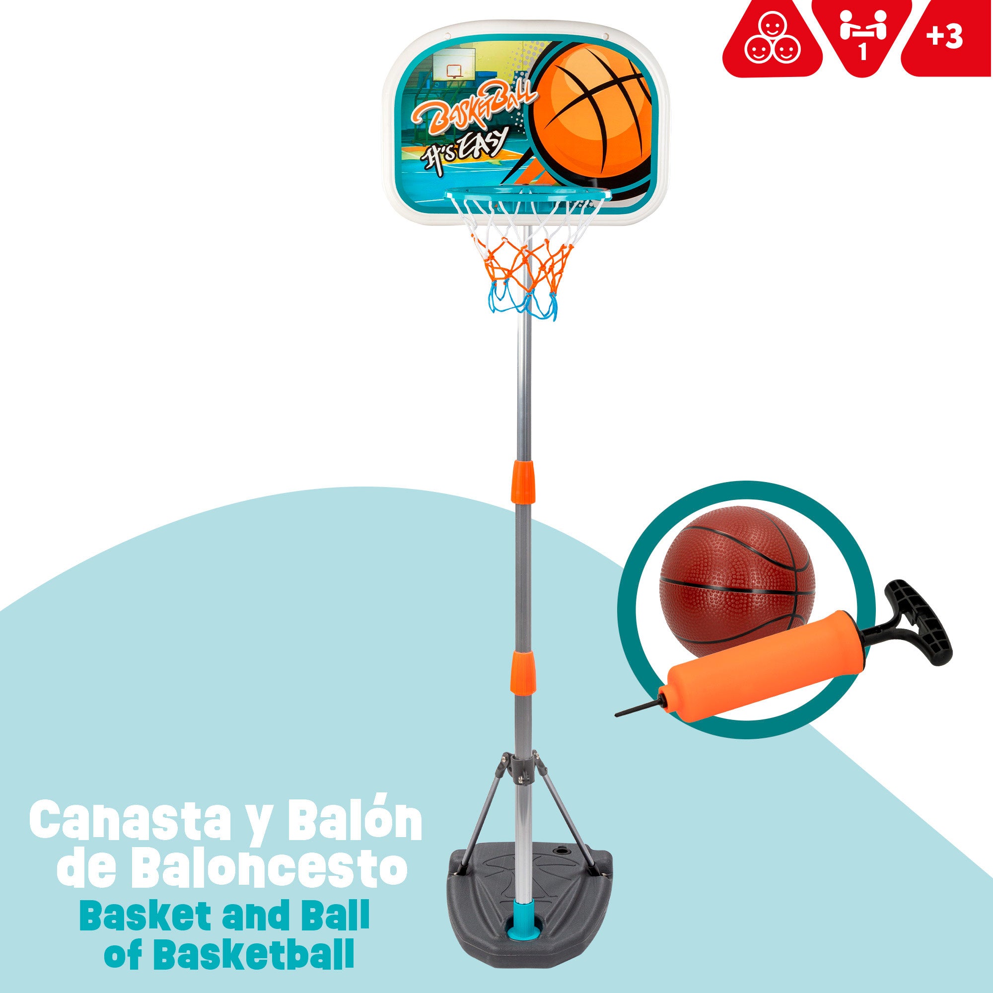 Canasta y balón de baloncesto CB Sports