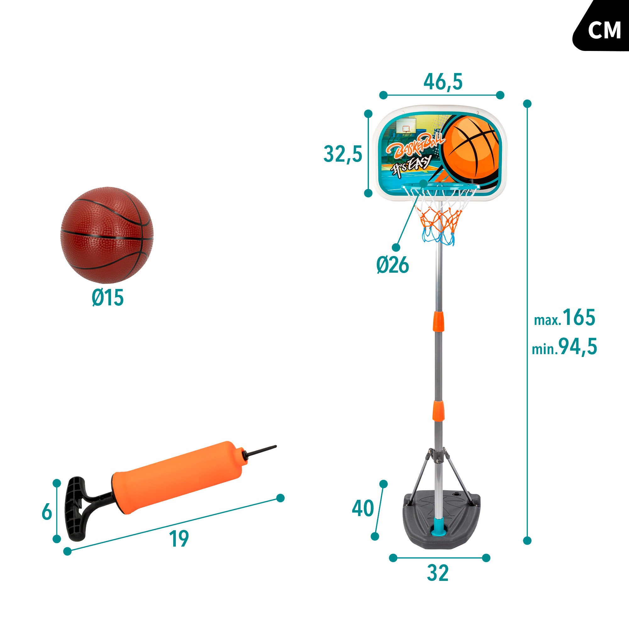 Canasta y balón de baloncesto CB Sports