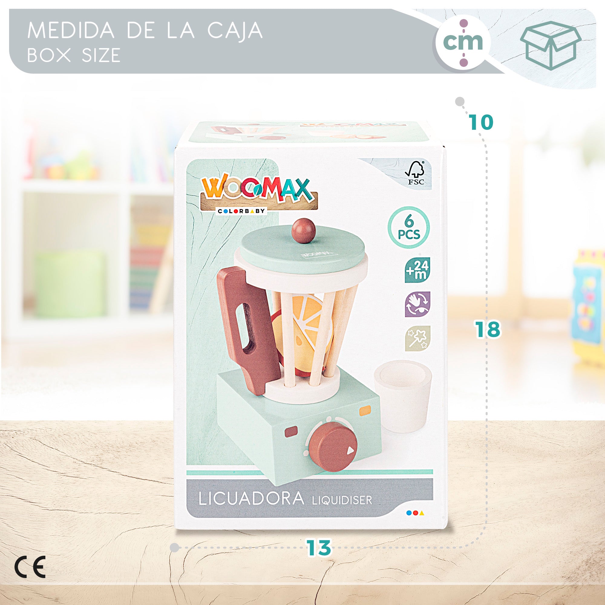 WOOMAX Licuadora de madera con accesorios