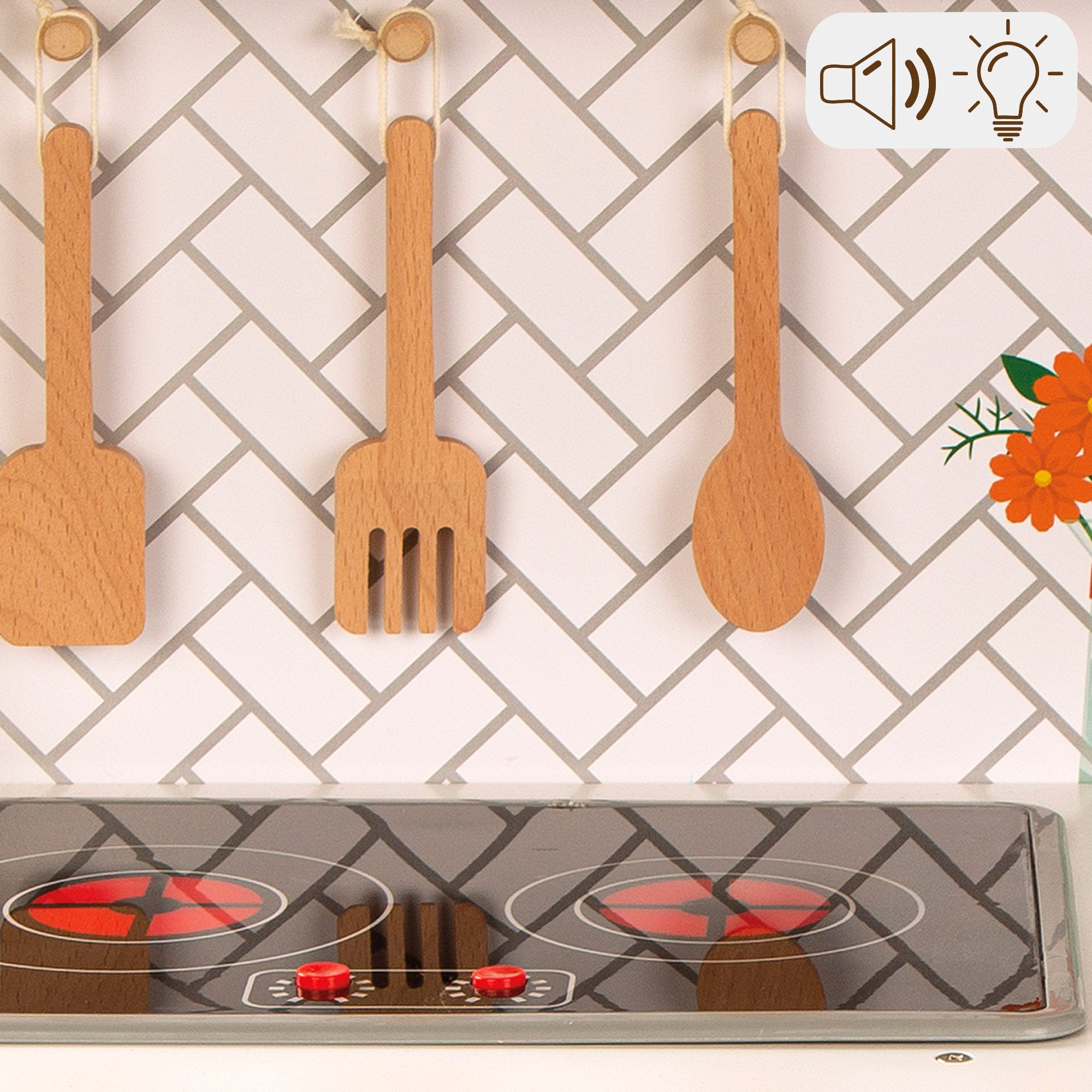 WOOMAX Cocina de madera eléctrica