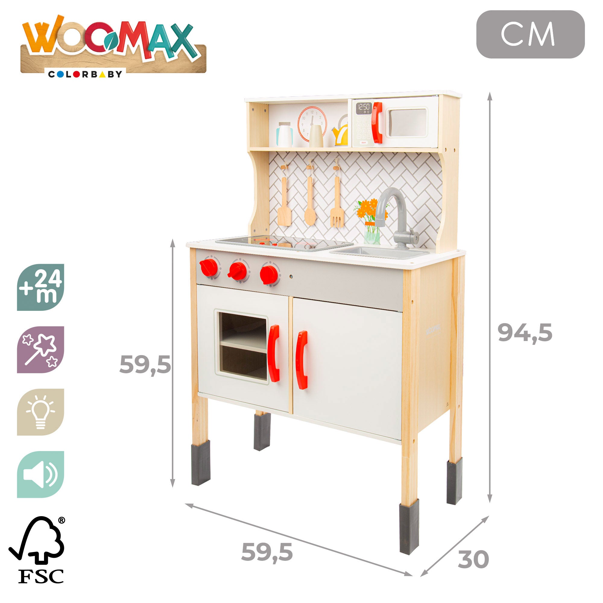 WOOMAX Cocina de madera eléctrica