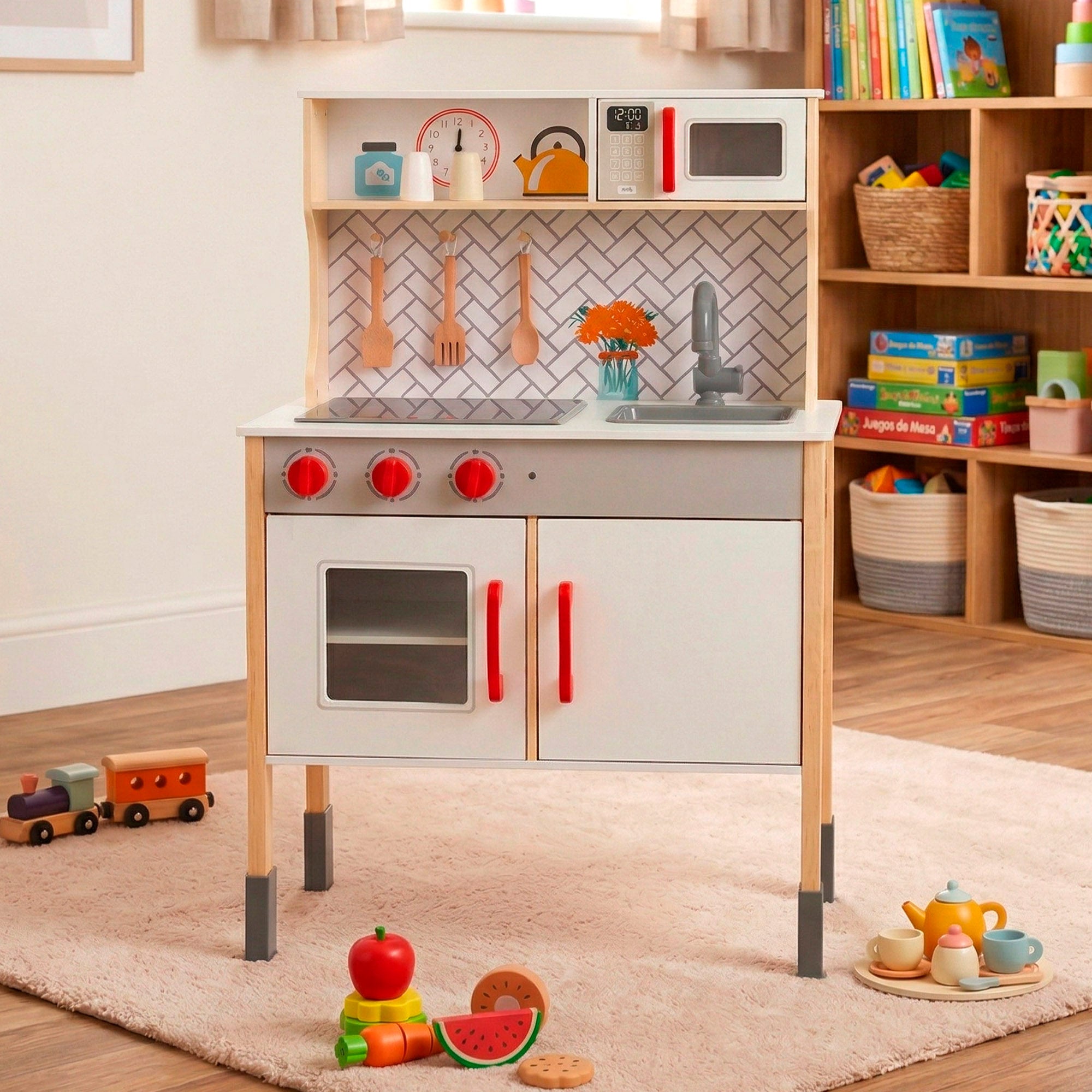 WOOMAX Cocina de madera eléctrica