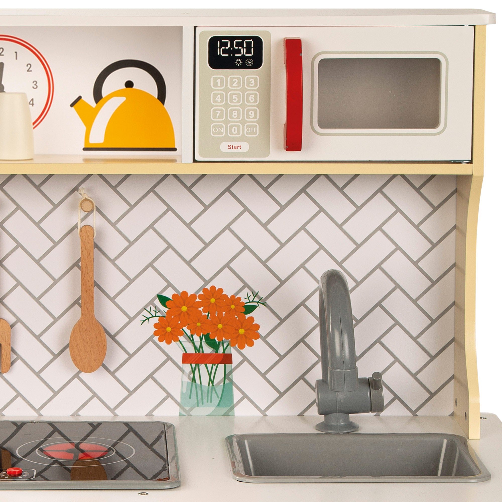 WOOMAX Cocina de madera eléctrica