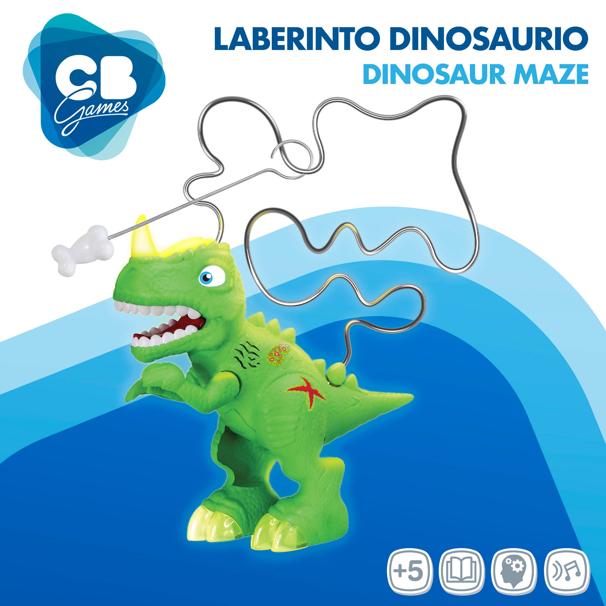 Laberinto electrónico dinosaurio con luz y sonido CB Games
