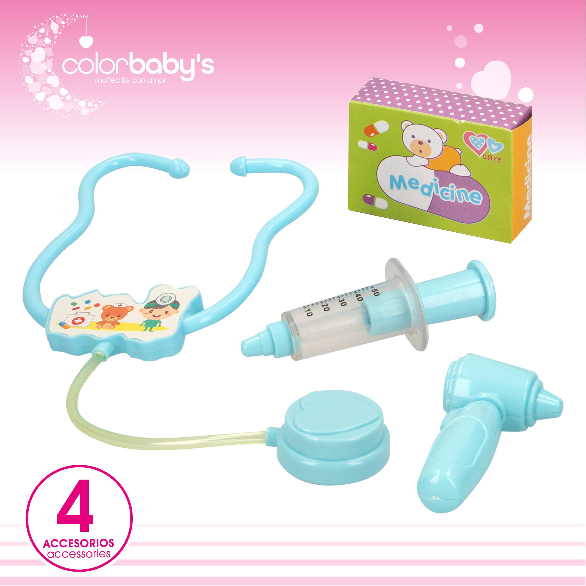 Muñeca bebé 42 cm con sonidos y accesorios Colorbaby's