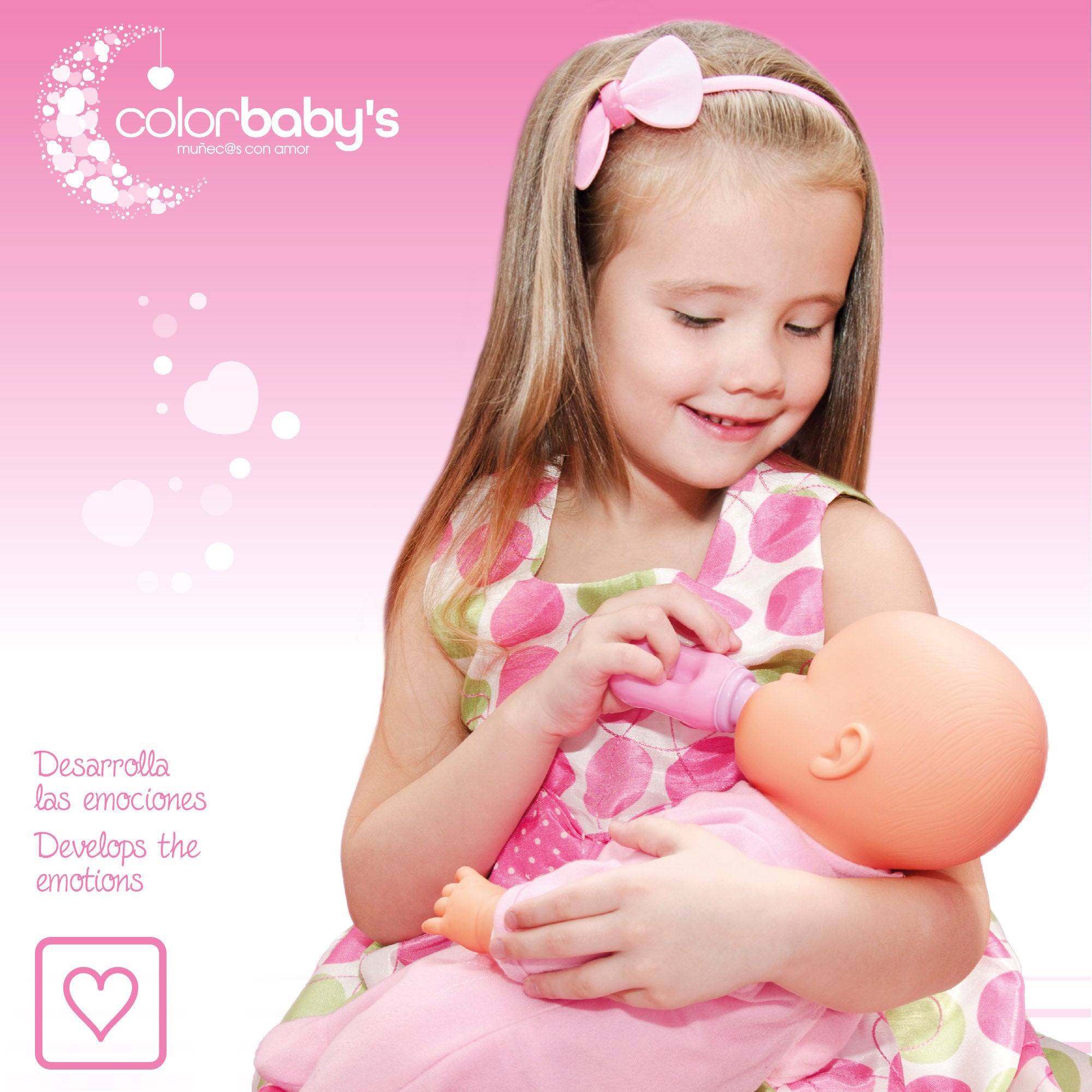 Set muñeca bebé de 20 cm con ropita y accesorios Colorbaby's