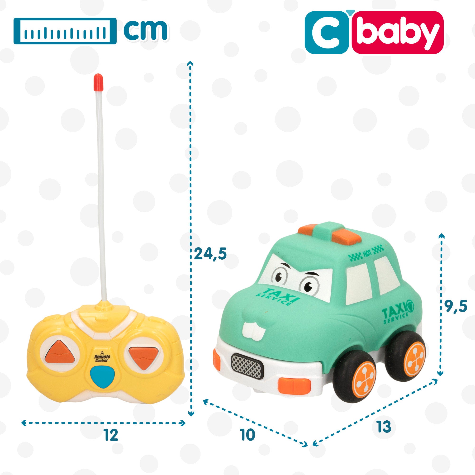 Coche bebé juguete teledirigido c/luz C'baby