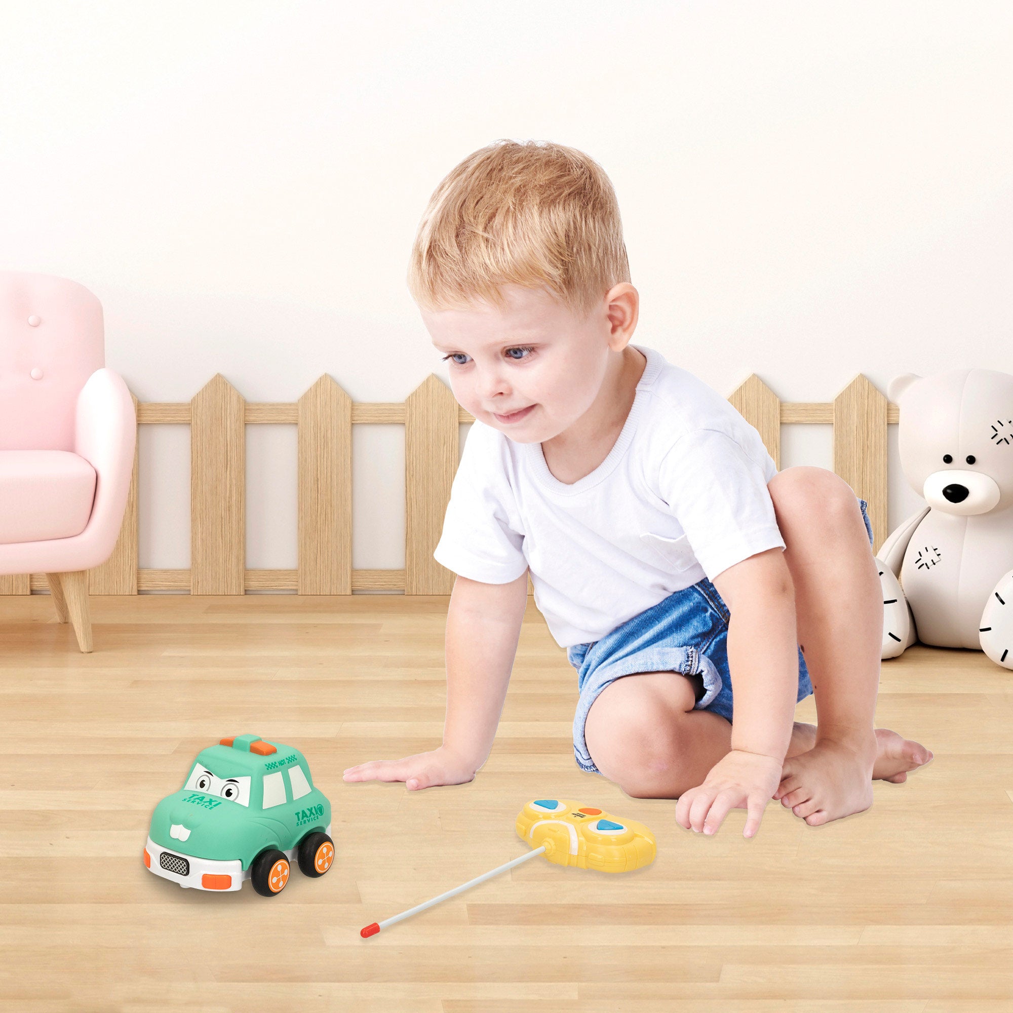 Coche bebé juguete teledirigido c/luz C'baby