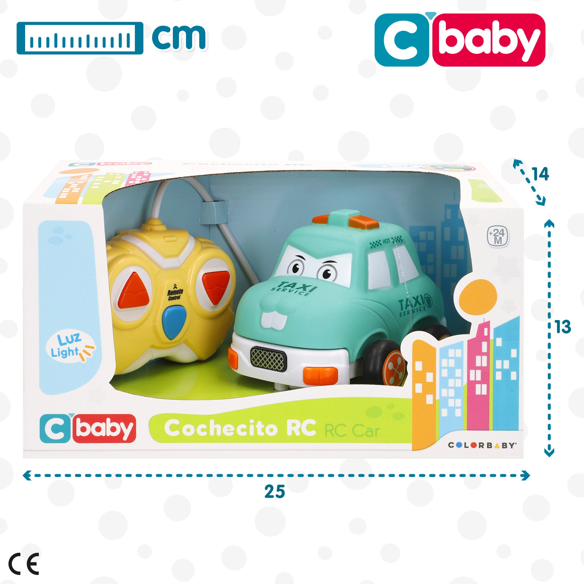 Coche bebé juguete teledirigido c/luz C'baby