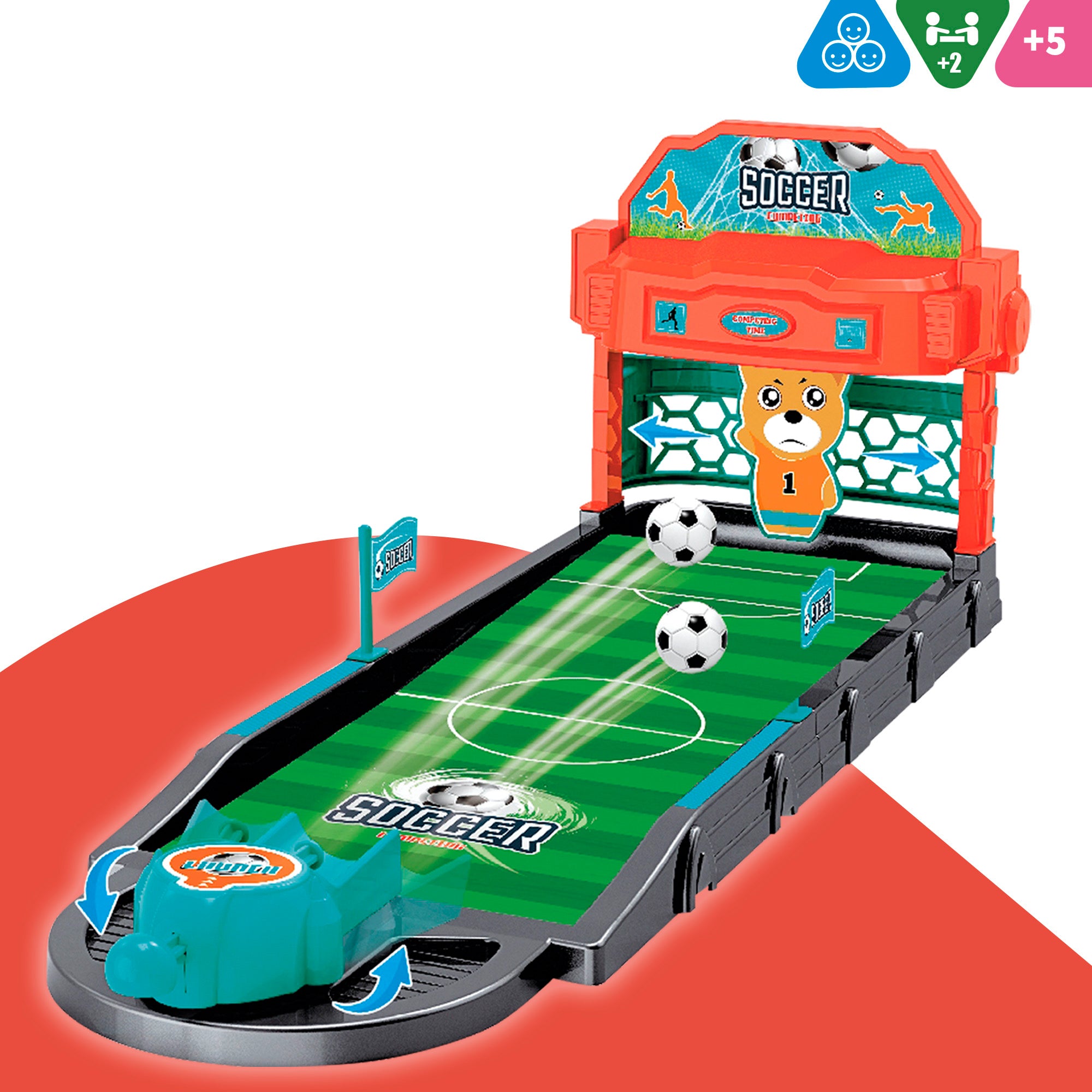 Juego de mesa fútbol con lanzador y 4 balones CB Games