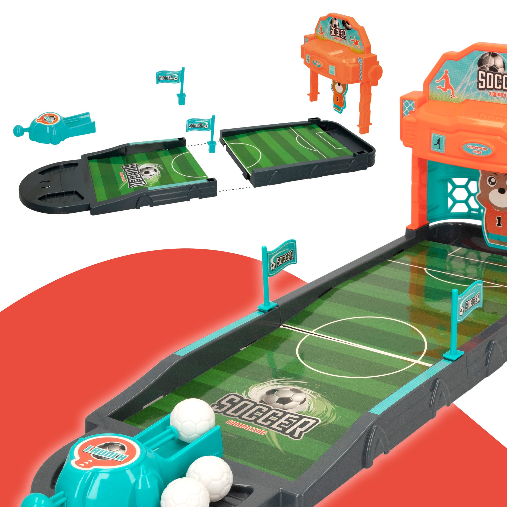 Juego de mesa fútbol con lanzador y 4 balones CB Games