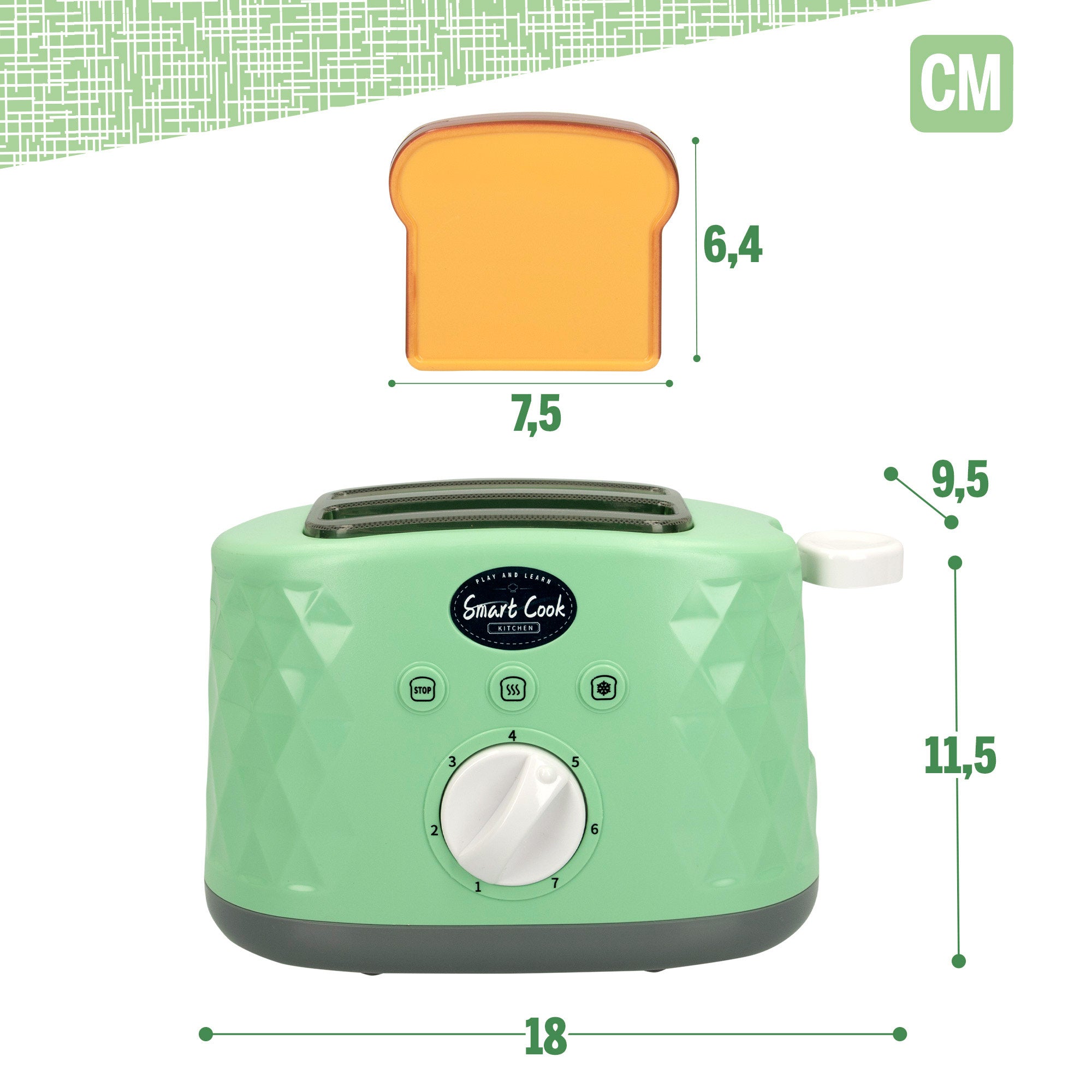 Tostadora de juguete realista con tostadas My Smart Home