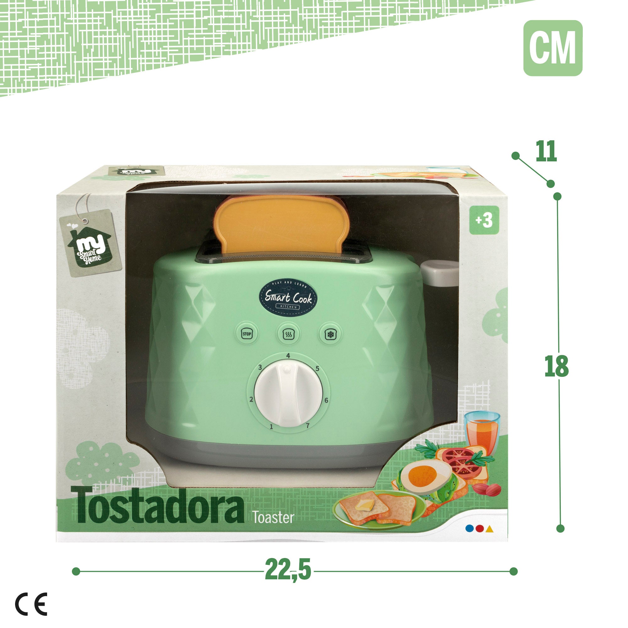 Tostadora de juguete realista con tostadas My Smart Home