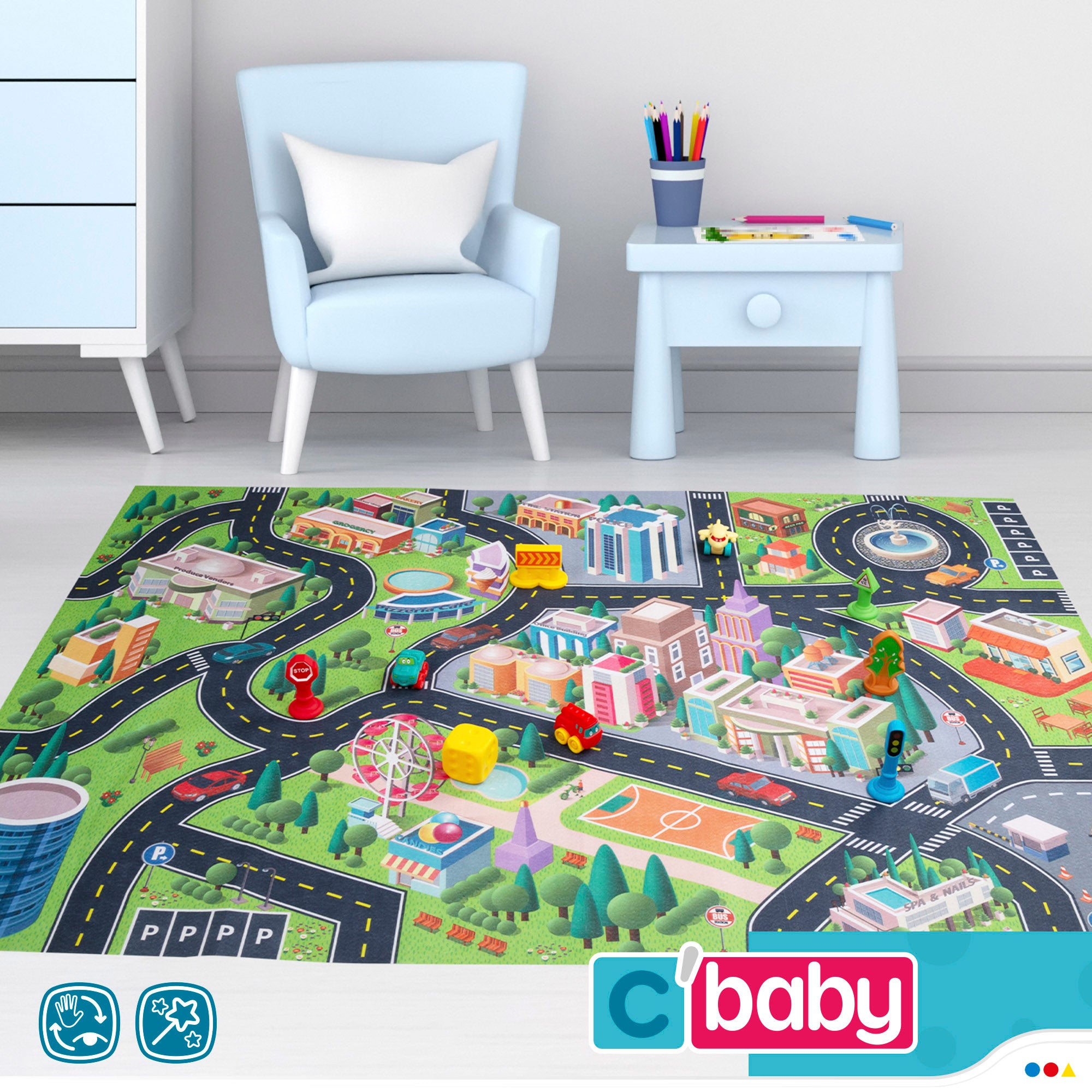 Alfombra para jugar con accesorios blanditos C'Baby