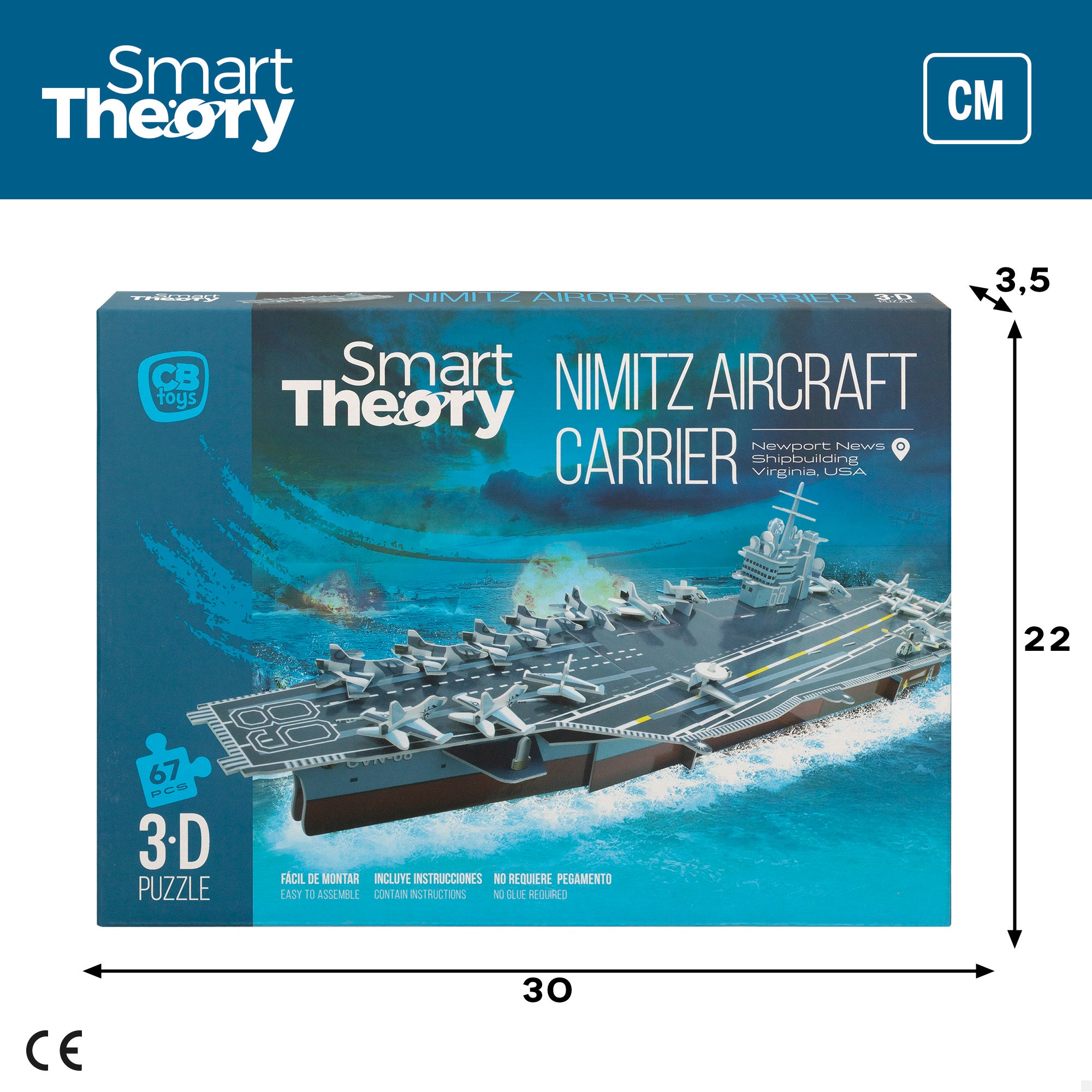 Puzzle 3D Portaviones Nimitz armada EE.UU. 67 piezas Smart Theory