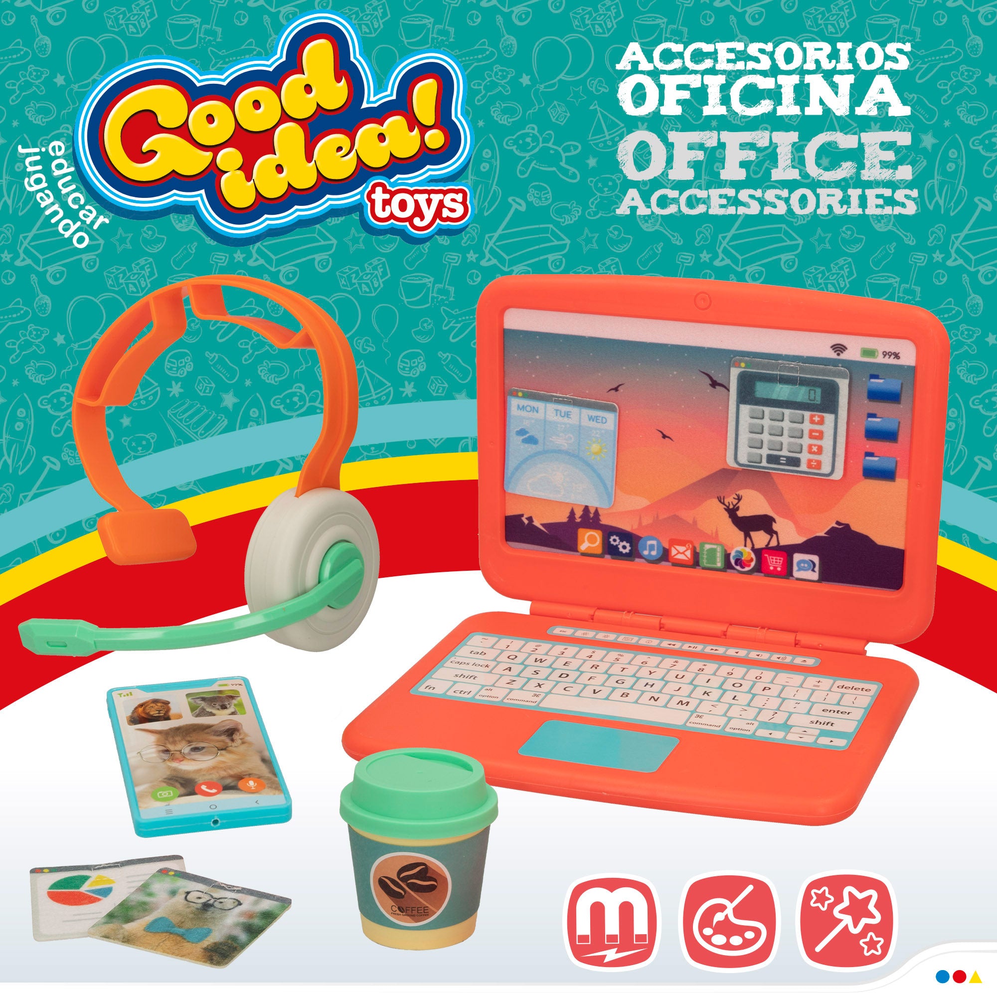 Ordenador de juguete con accesorios Good Idea!