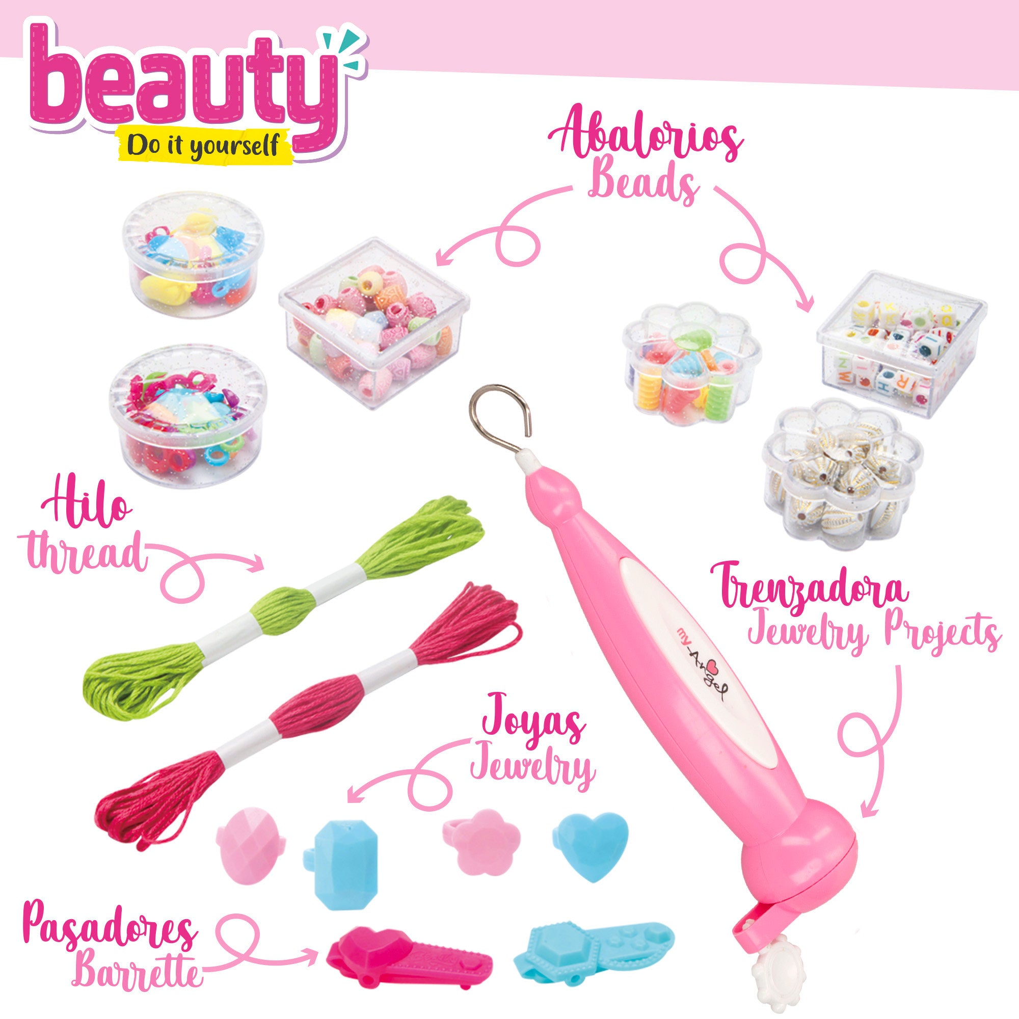 Set de peluquería y joyas 2 en 1 Beauty Fashion Girls