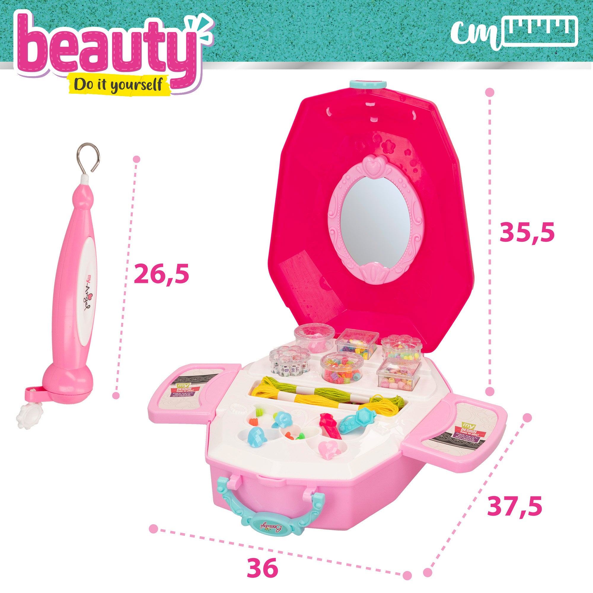 Set de peluquería y joyas 2 en 1 Beauty Fashion Girls