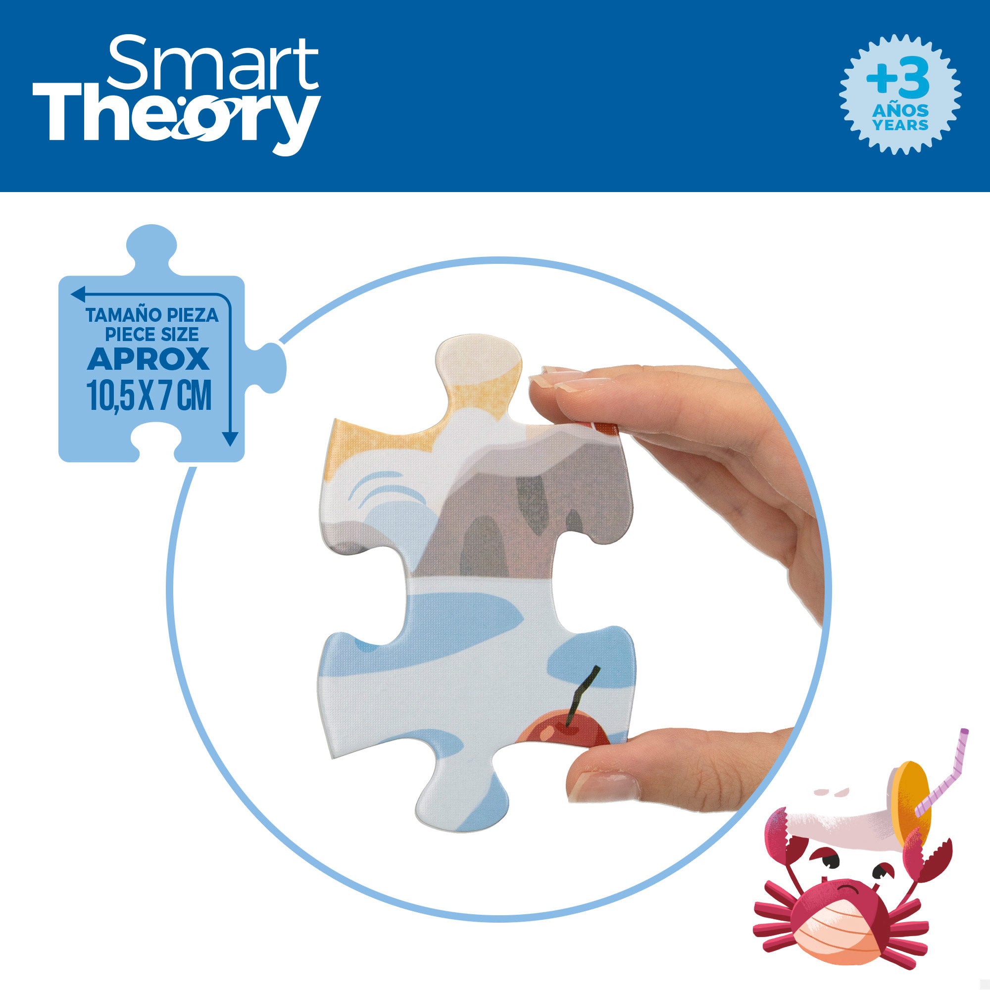 Puzzle animales marinos y contaminación 60 piezas grandes Smart Theory