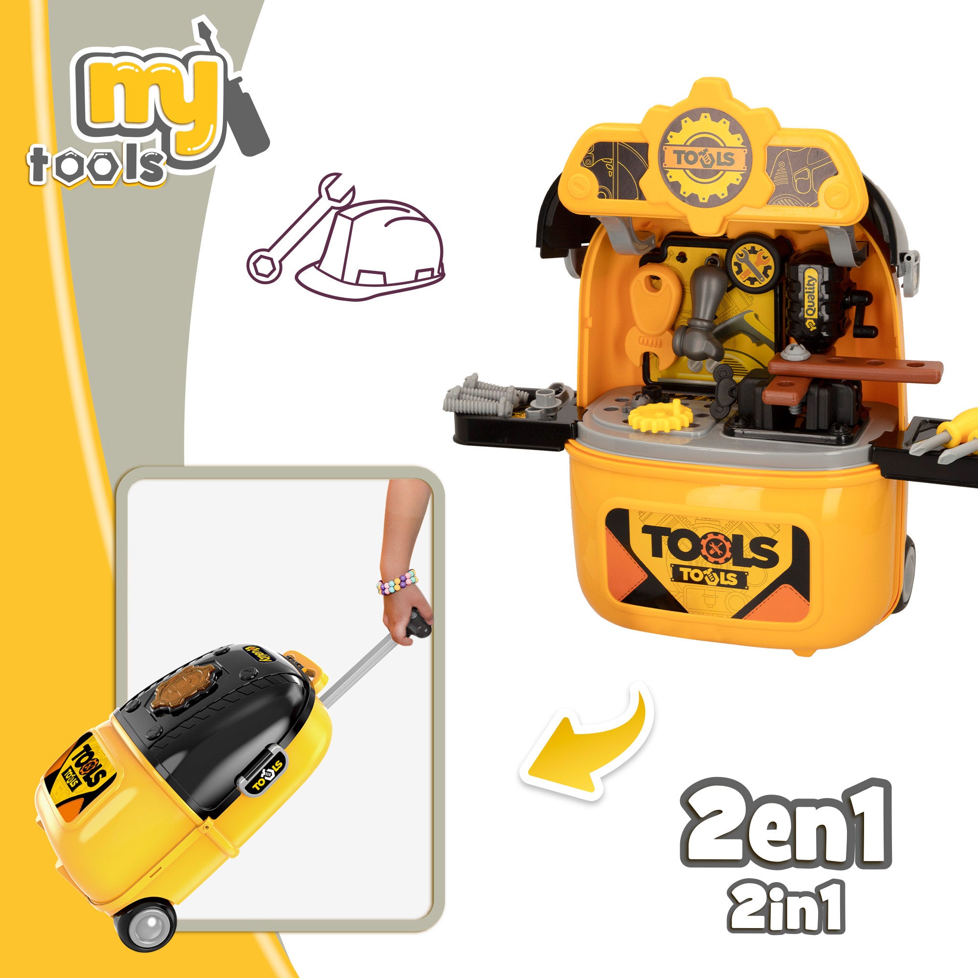 Maletín herramientas de juguete portátil 2 en 1 My Tools