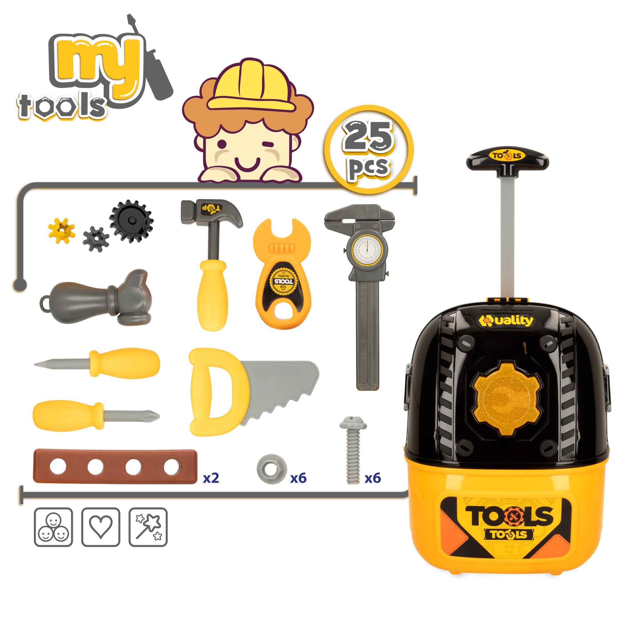 Maletín herramientas de juguete portátil 2 en 1 My Tools