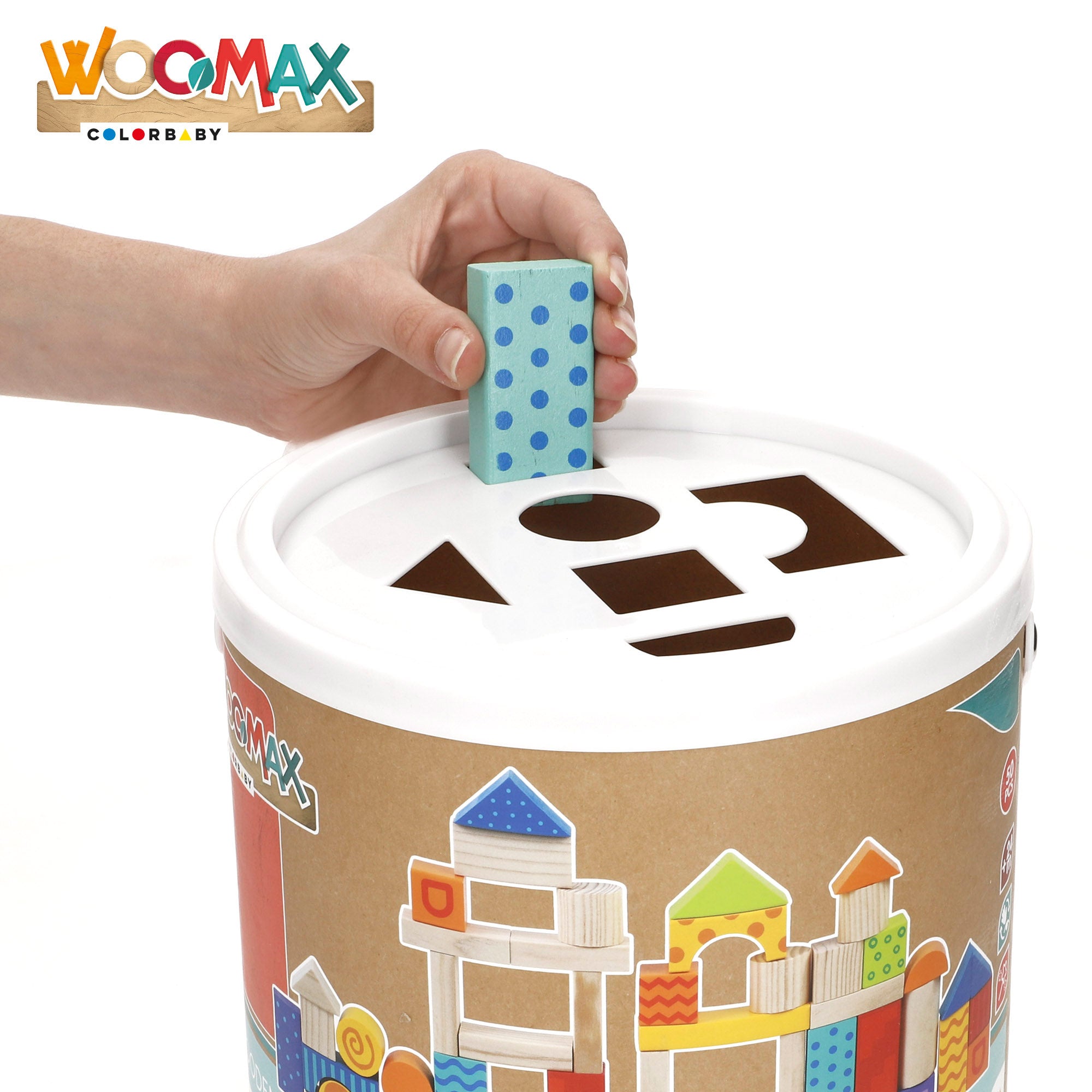 WOOMAX Juego de bloques de madera 50 piezas